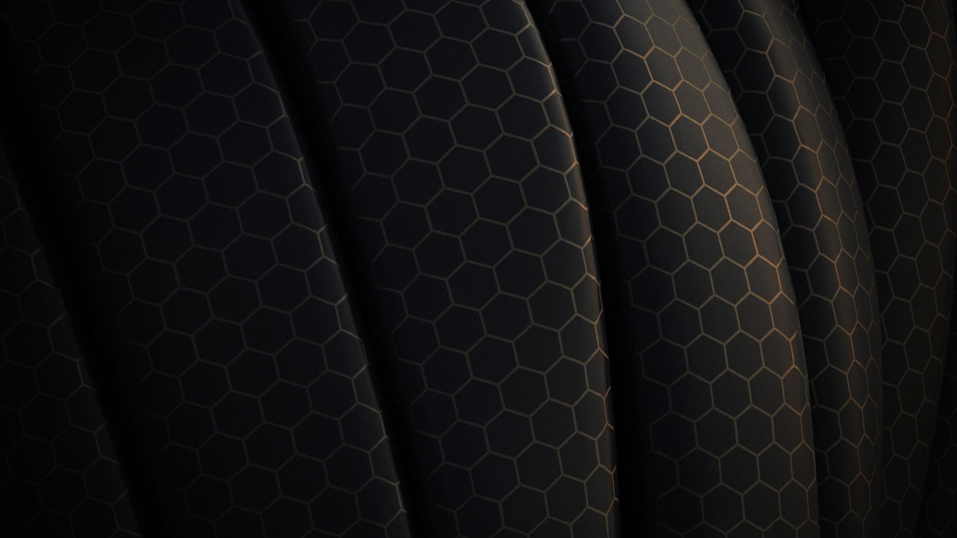 Dark Hexagonal Pattern on Curved Surface HD Wallpaper