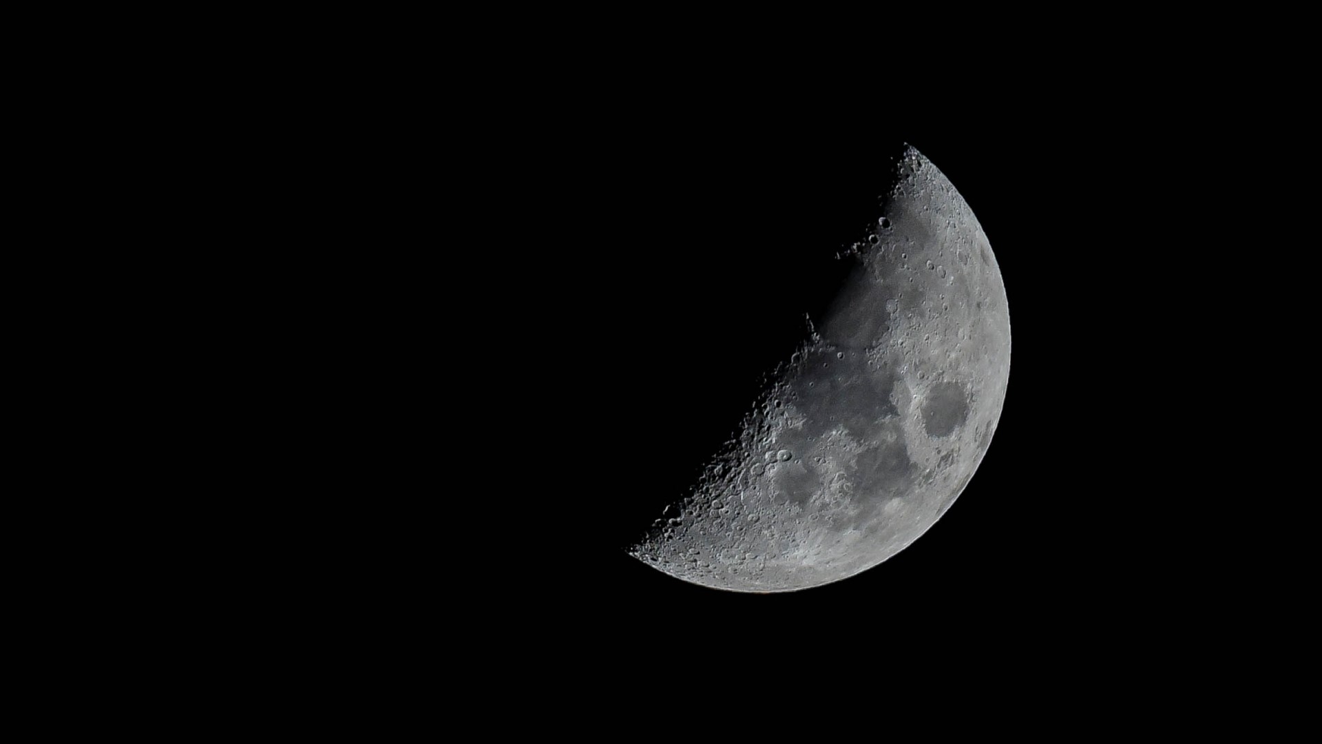 Half Moon in the Night Sky HD Wallpaper