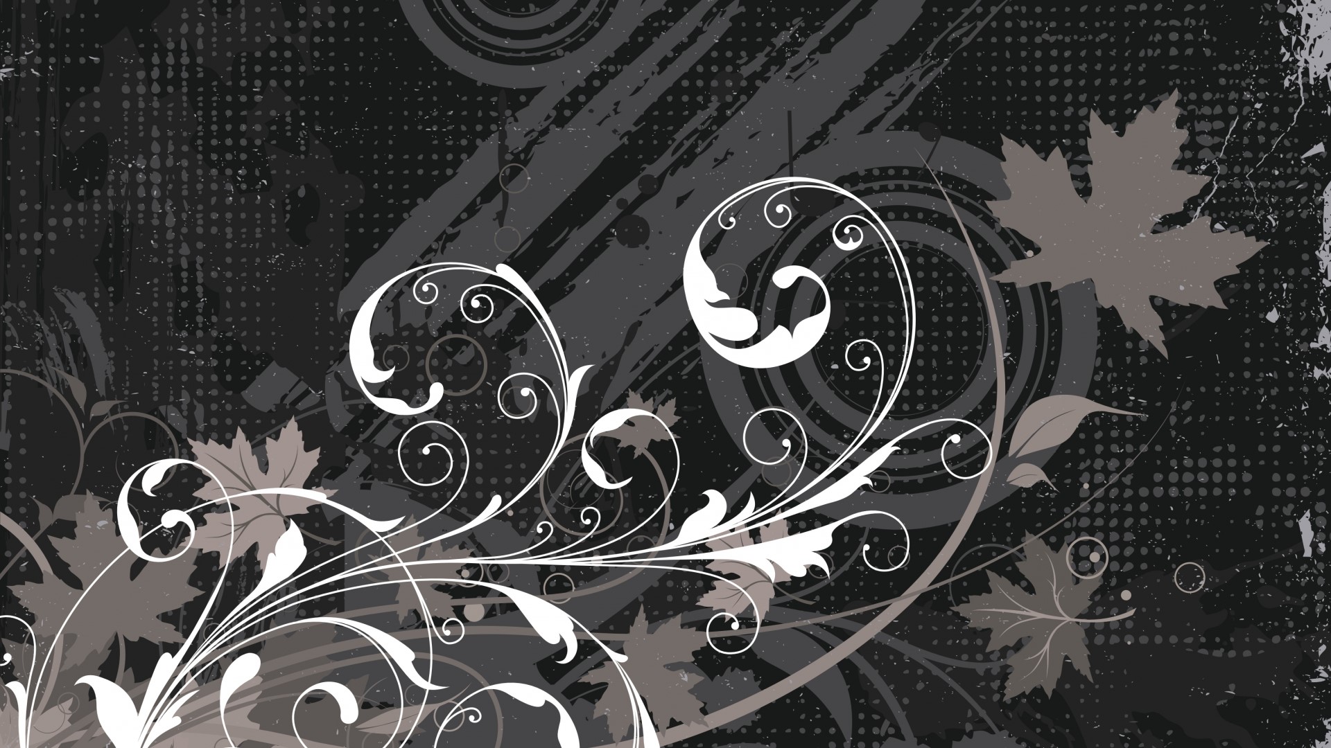 Abstract floral pattern with leaves HD Wallpaper