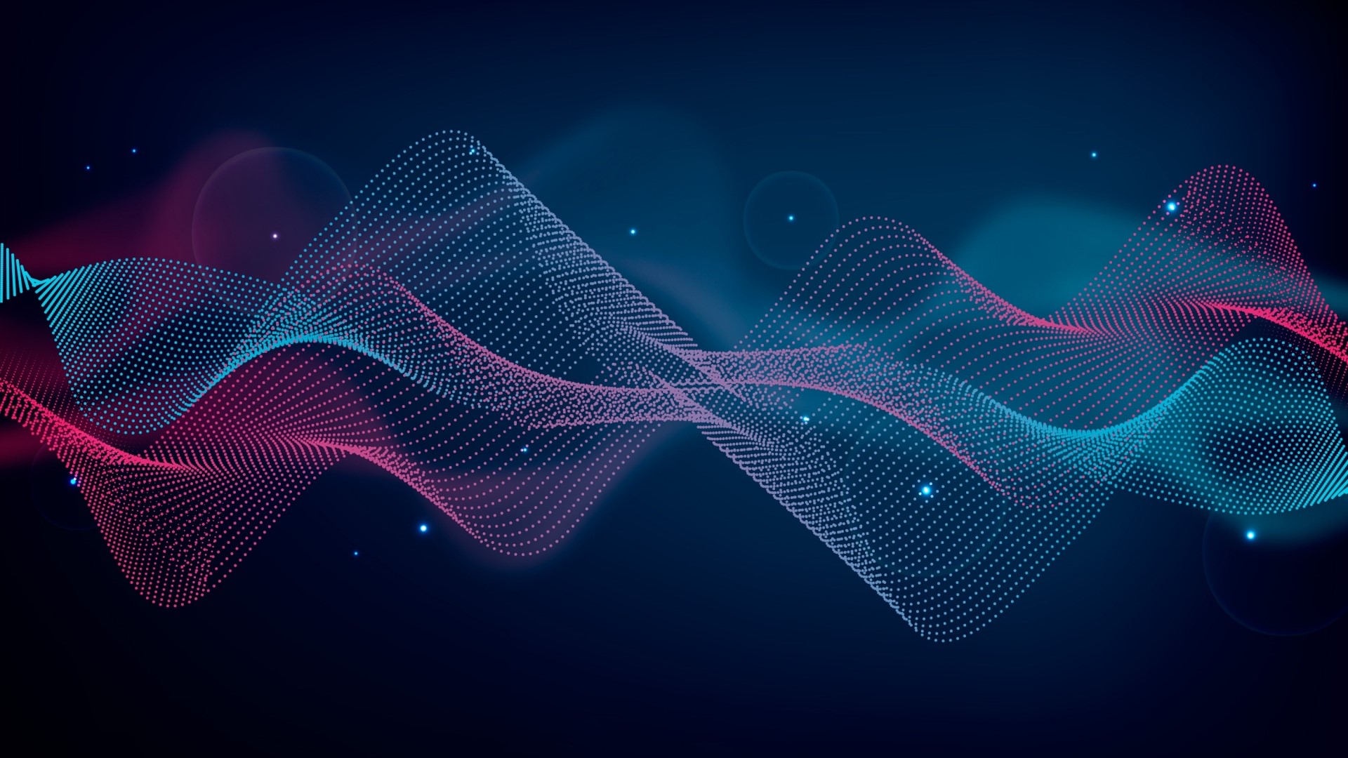 Abstract waves of pink and blue dots HD Wallpaper