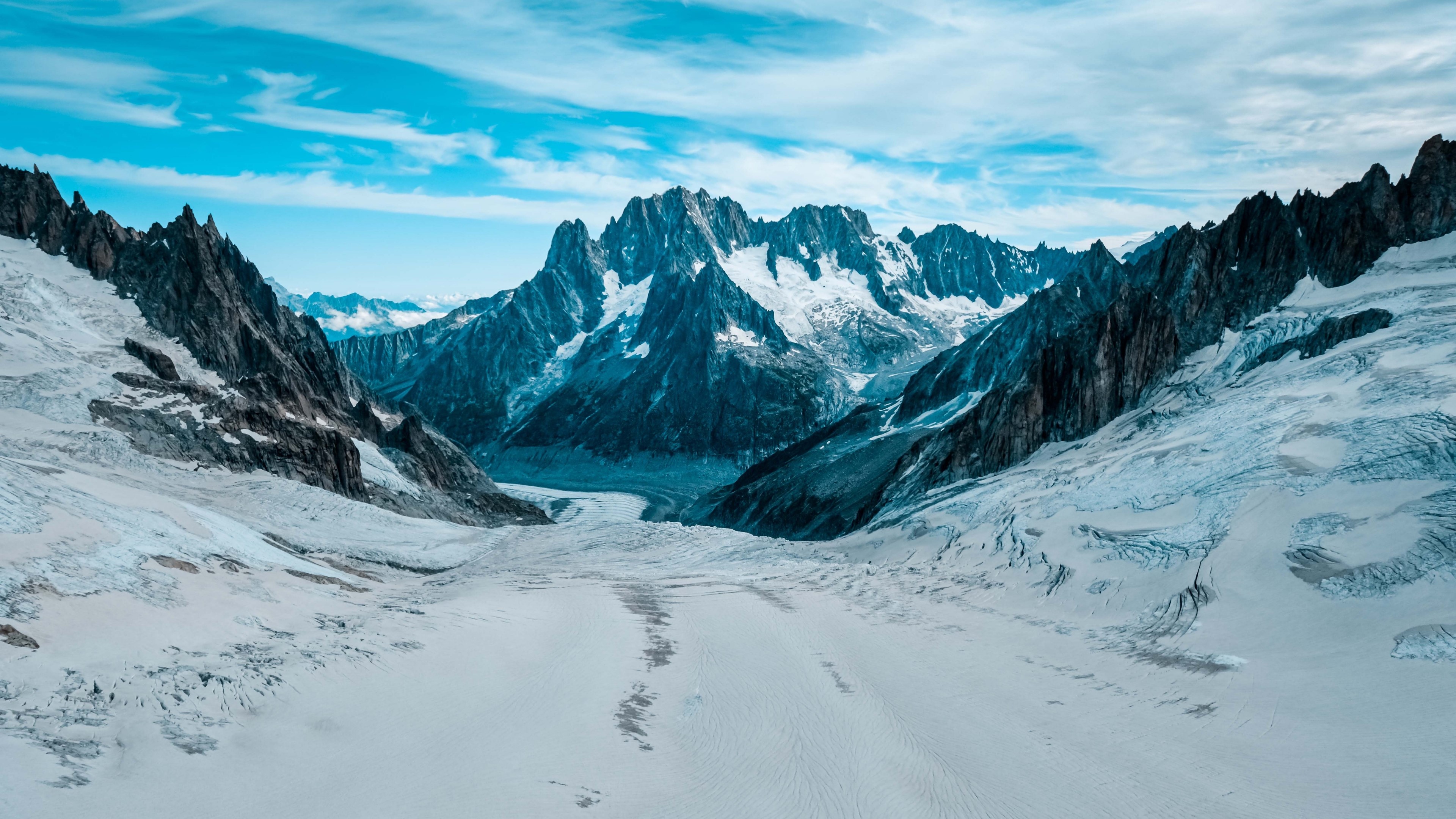 Snowy Mountain Range HD Wallpaper