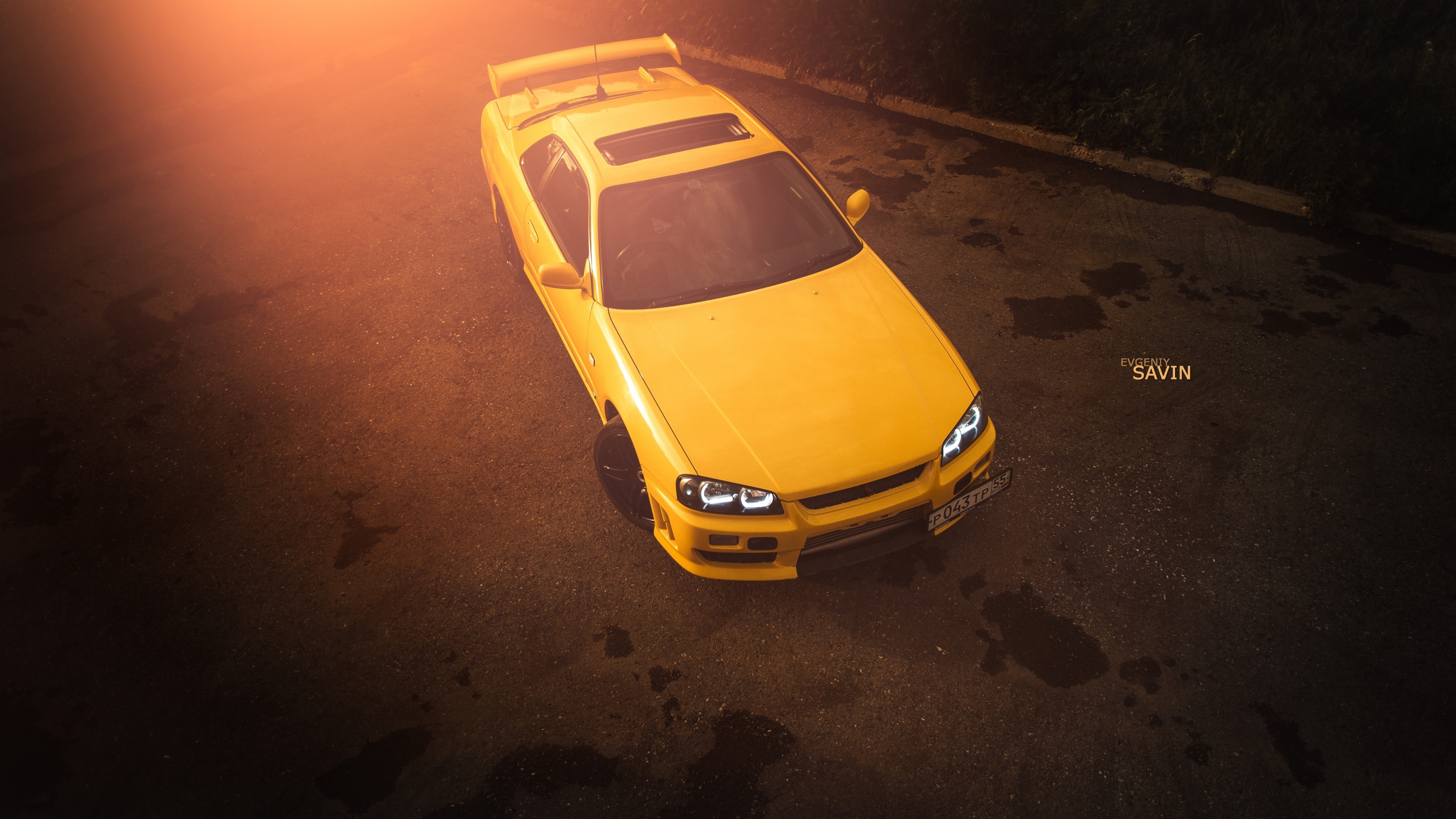 4K Yellow Nissan Skyline R34 HD Wallpaper