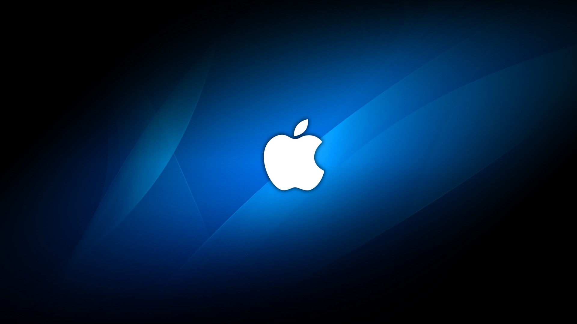 Apple Logo on Blue Abstract Background HD Wallpaper