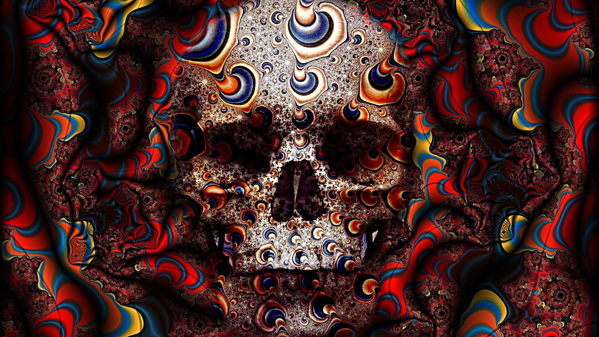 Fractal Skull Art HD Wallpaper
