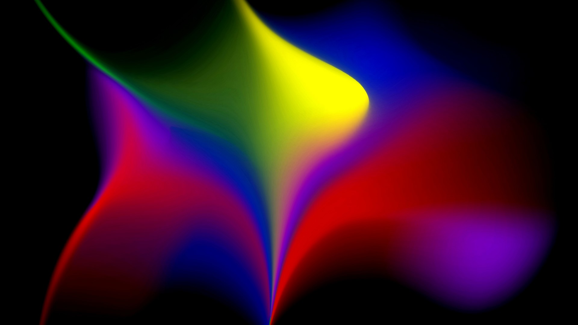 Abstract colorful light streaks on black background HD Wallpaper