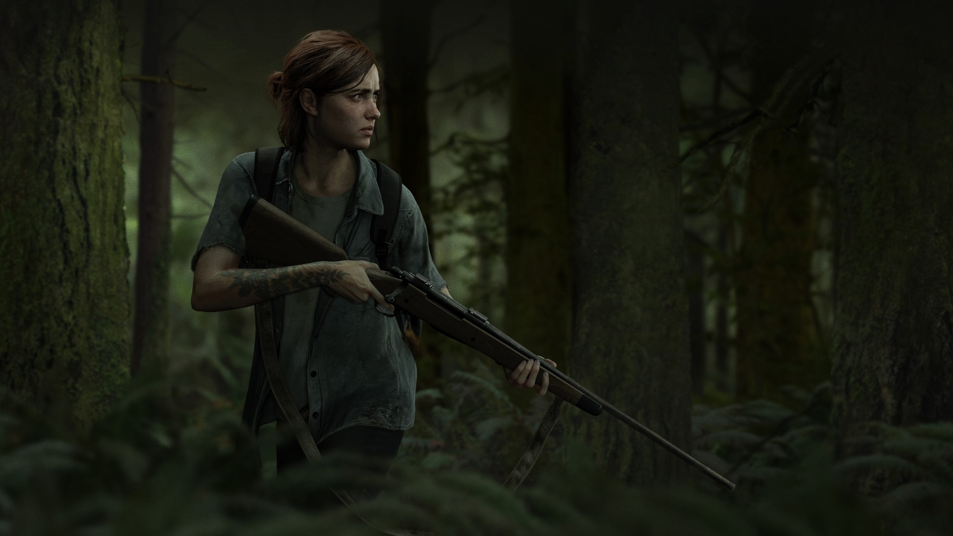 Ellie from The Last of Us Part II with a rifle HD Wallpaper