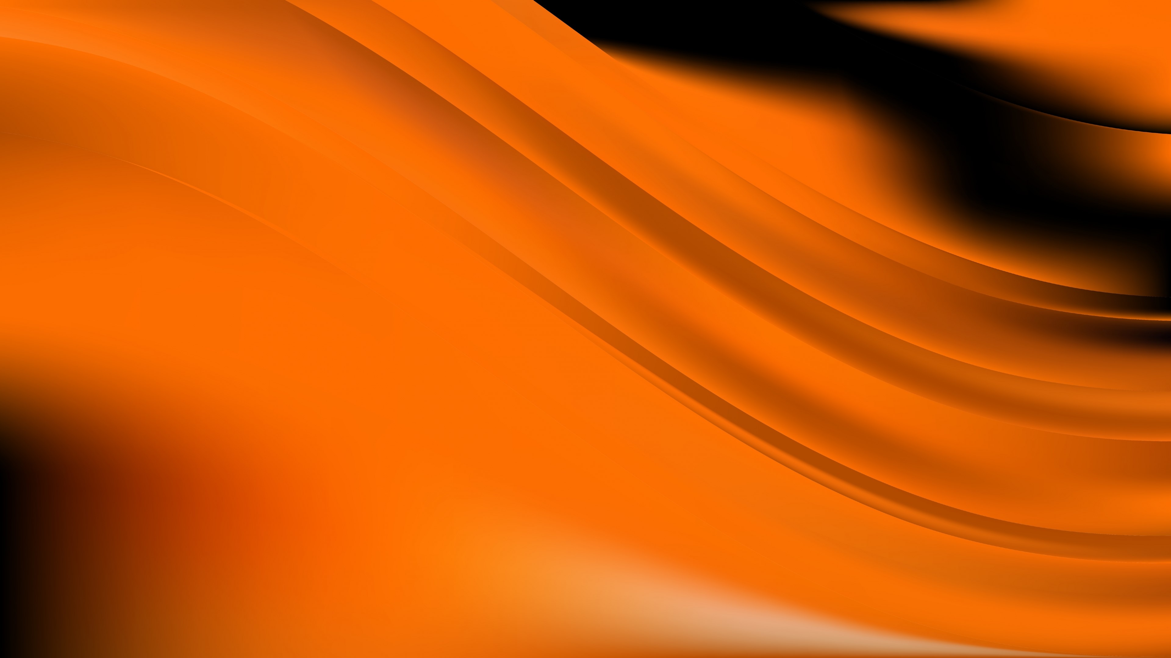 4K Orange and Black Abstract Waves HD Wallpaper