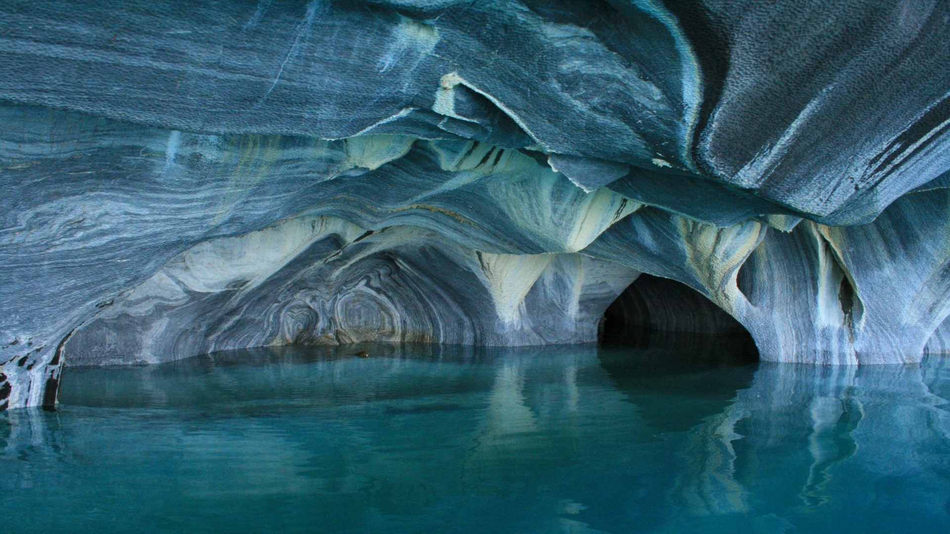 Marble Caves with Turquoise Water HD Wallpaper