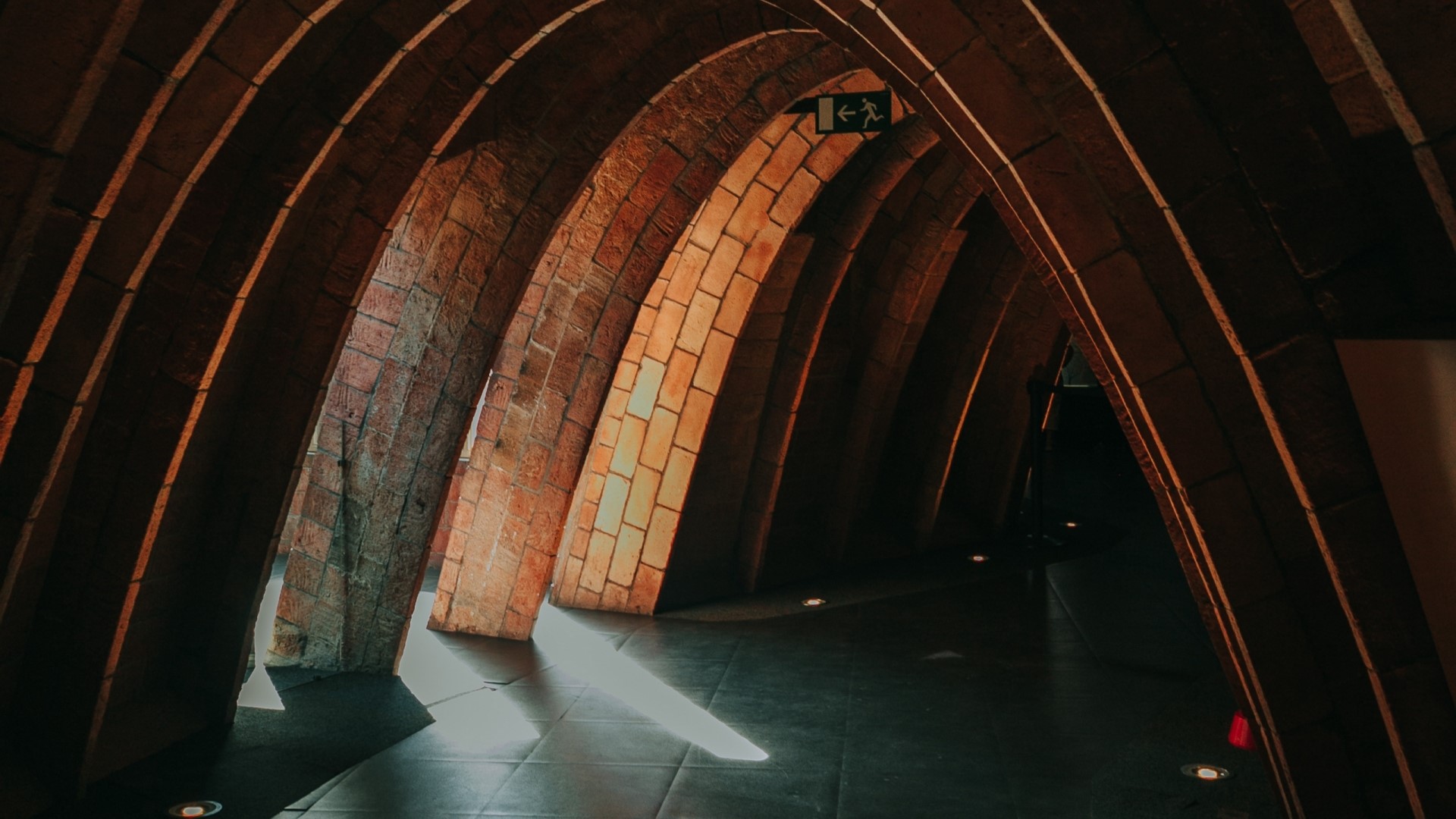 Brick Arches with Sunlight HD Wallpaper