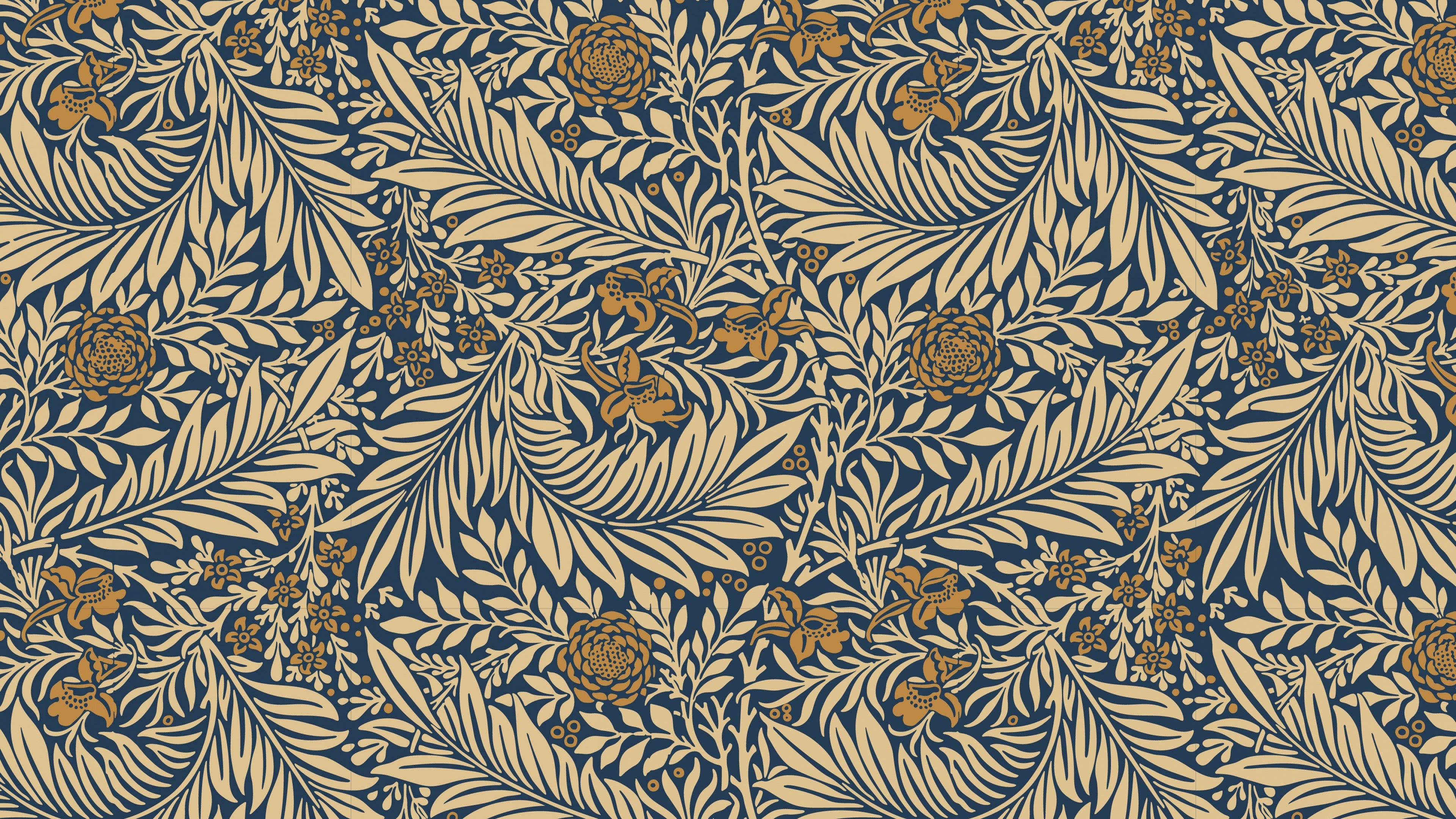 4K Vector Flora Pattern HD Wallpaper