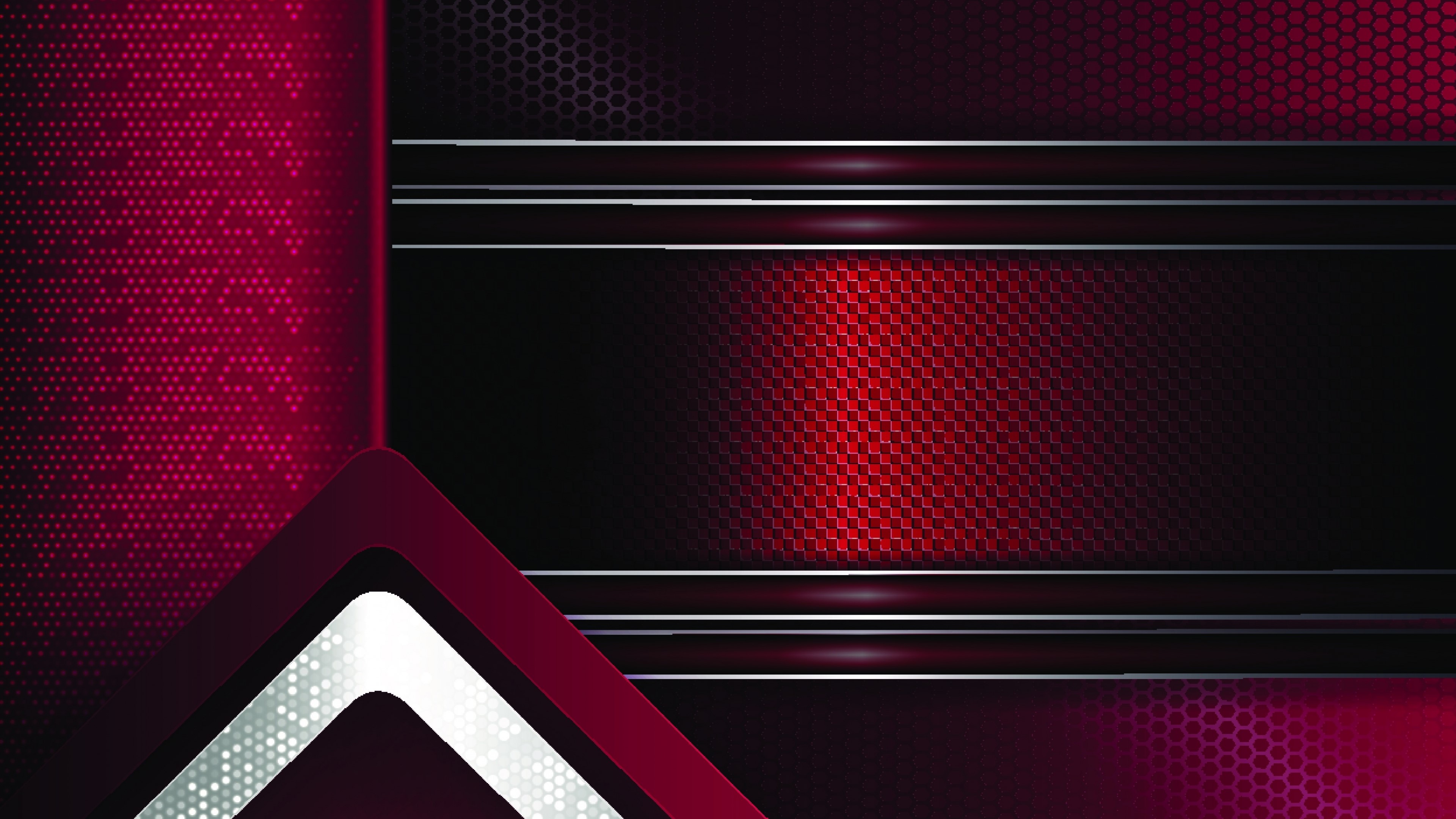 Abstract Red and Black Geometric Design with Arrows HD Wallpaper