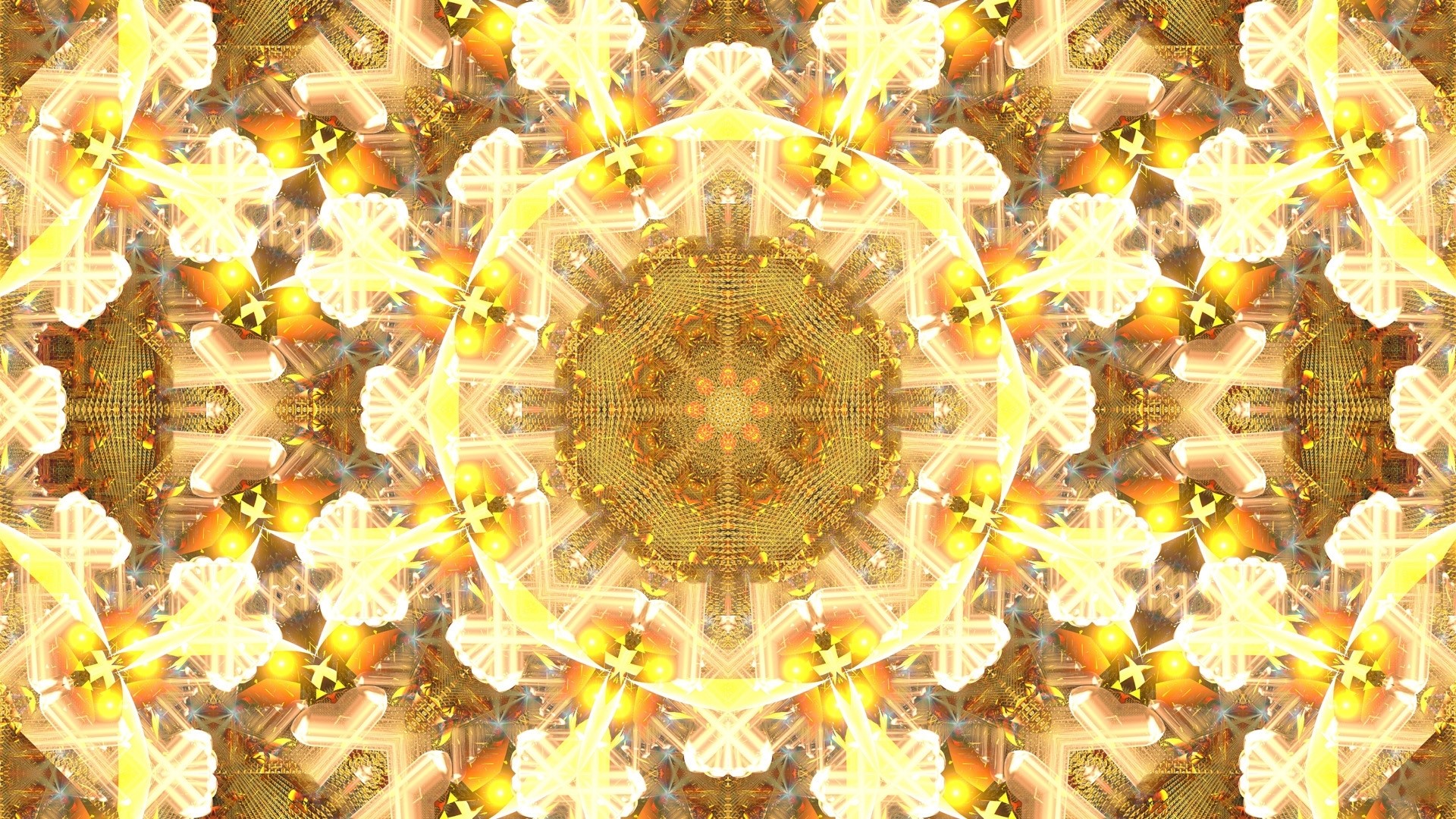 Golden Fractal Pattern HD Wallpaper