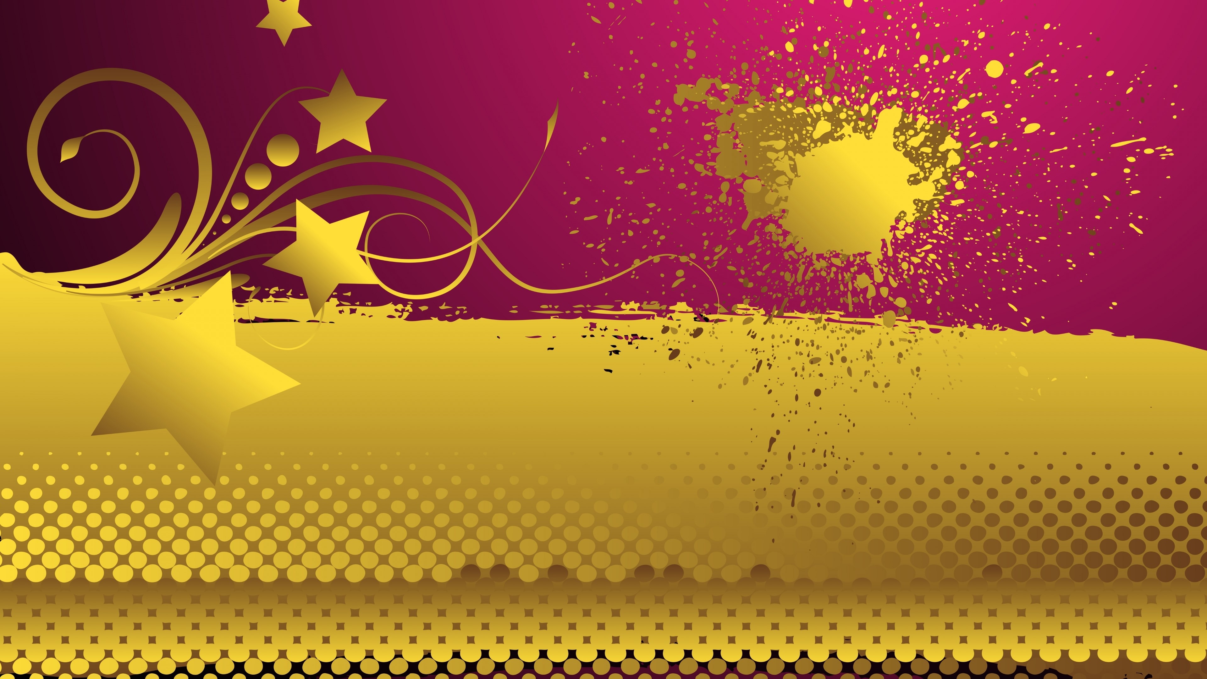 4K Vector Graphics with Stars and Splatter HD Wallpaper