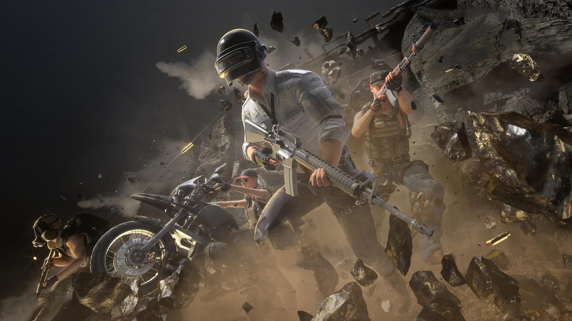 PlayerUnknown's Battlegrounds characters in action HD Wallpaper