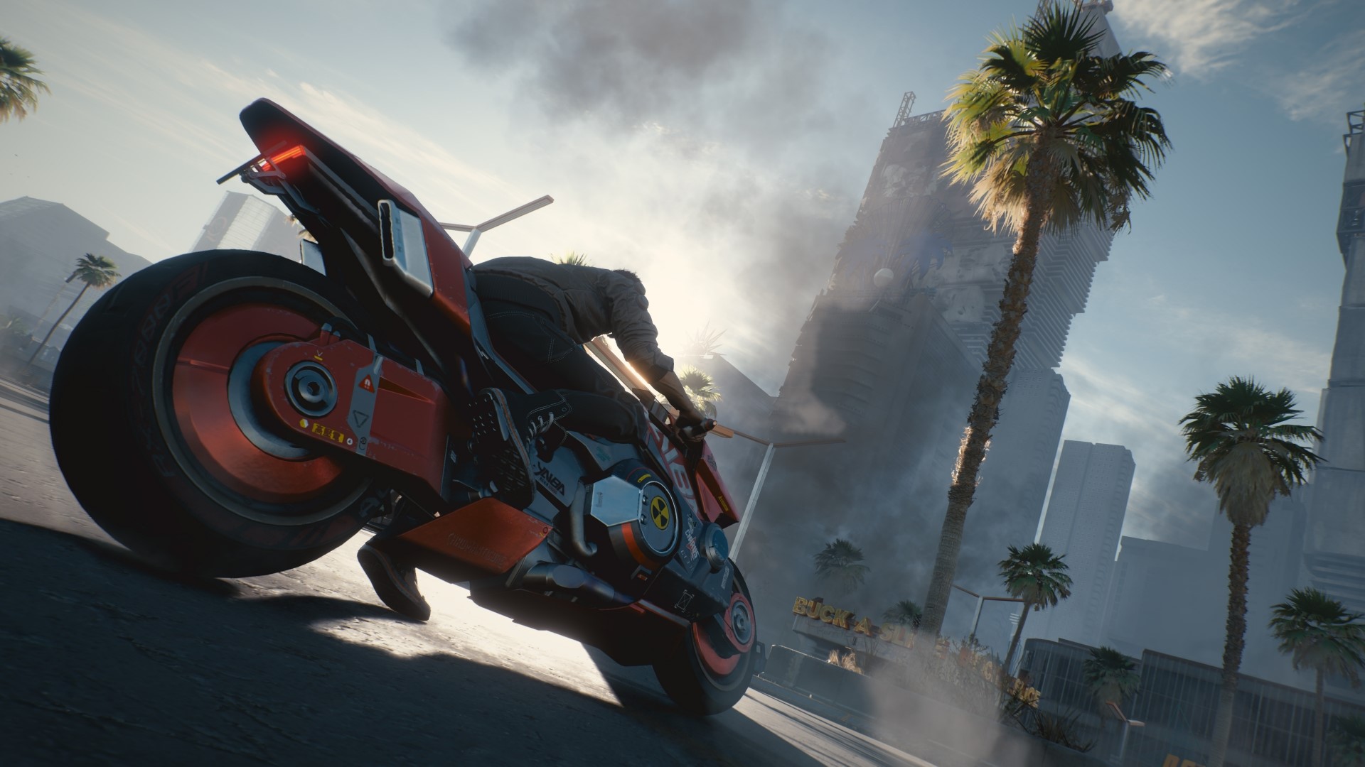 Motorcyclist in Cyberpunk 2077 HD Wallpaper