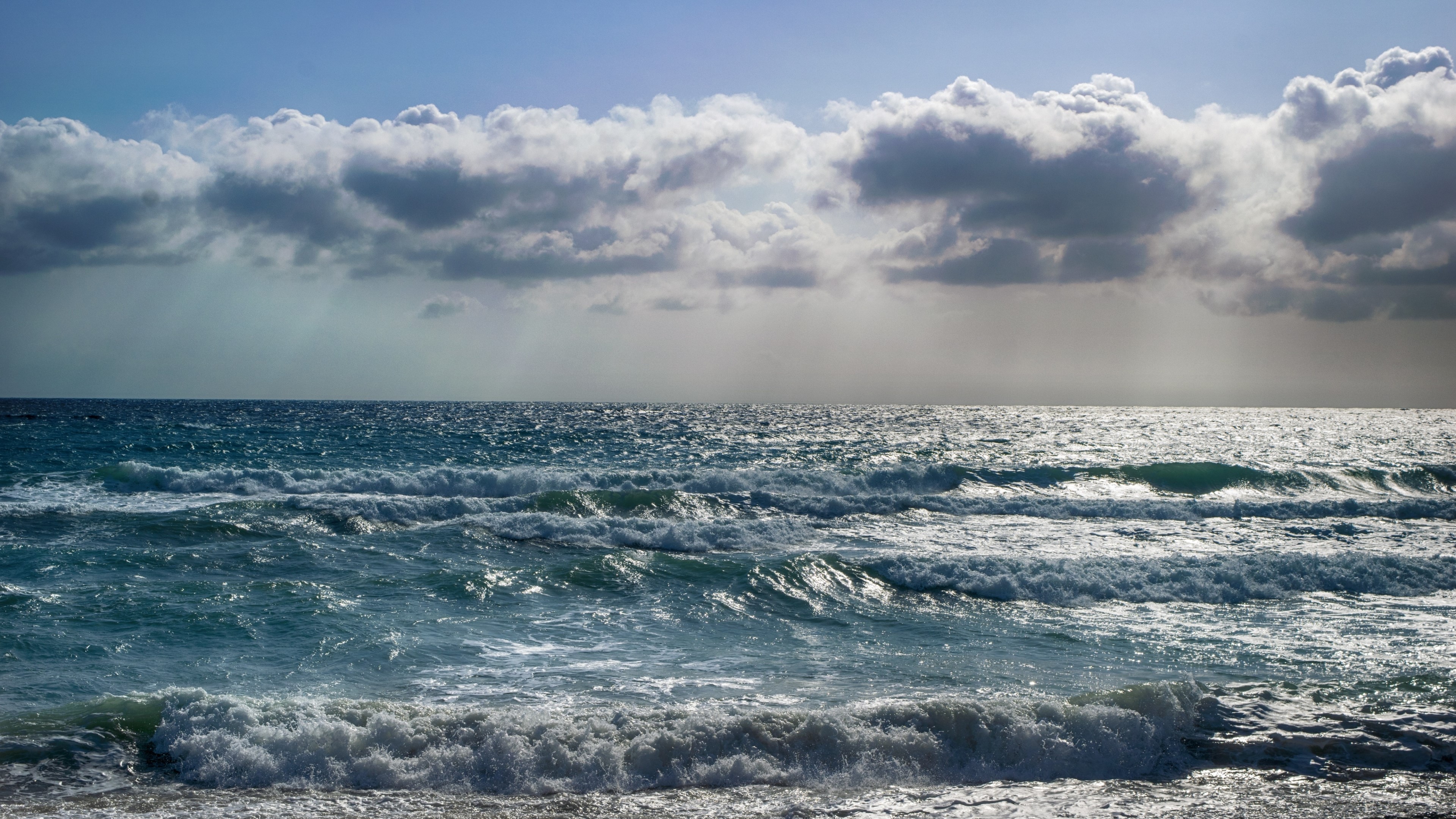 4K Sea with Clouds HD Wallpaper
