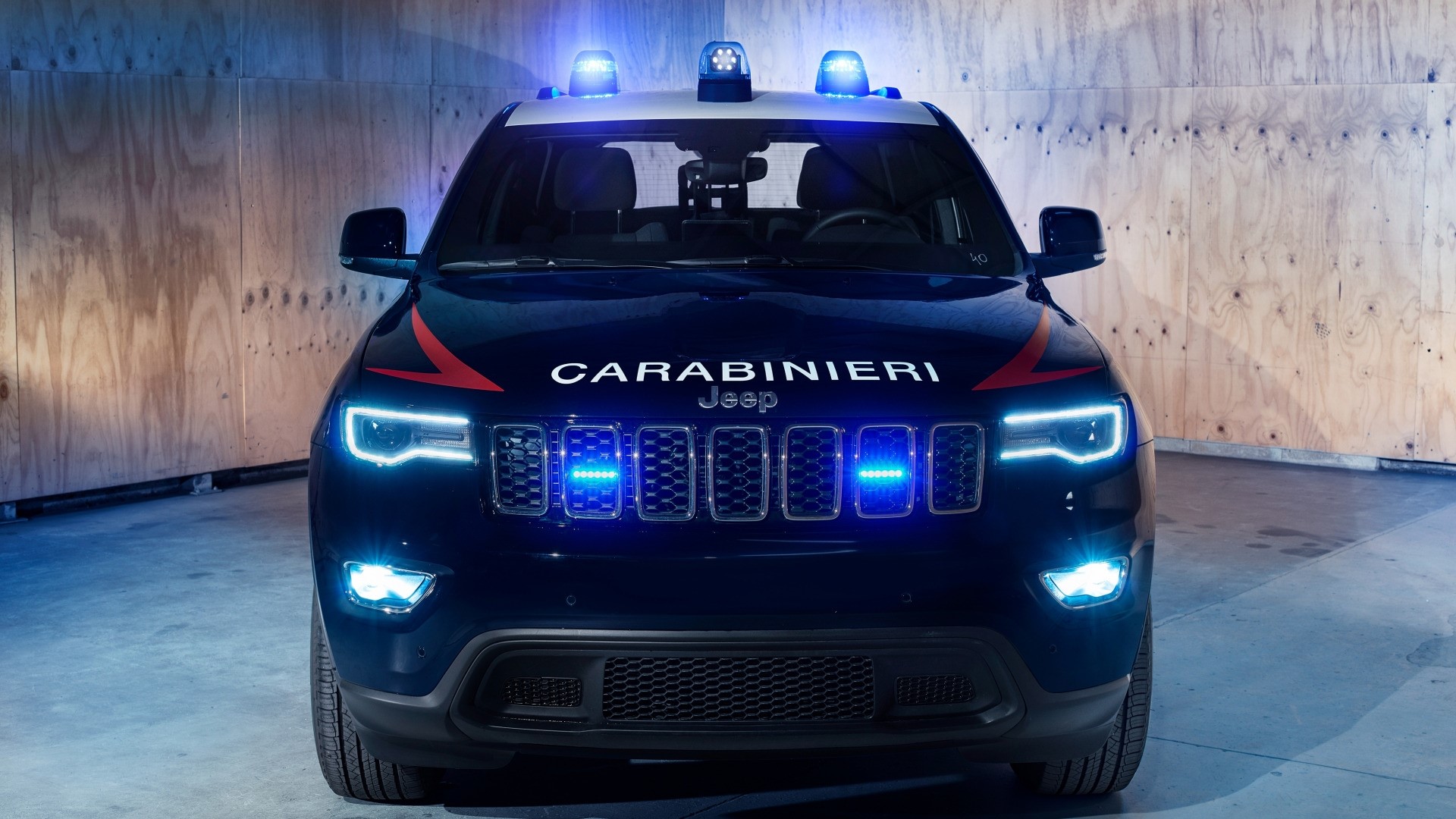 Carabinieri Jeep Grand Cherokee with lights HD Wallpaper