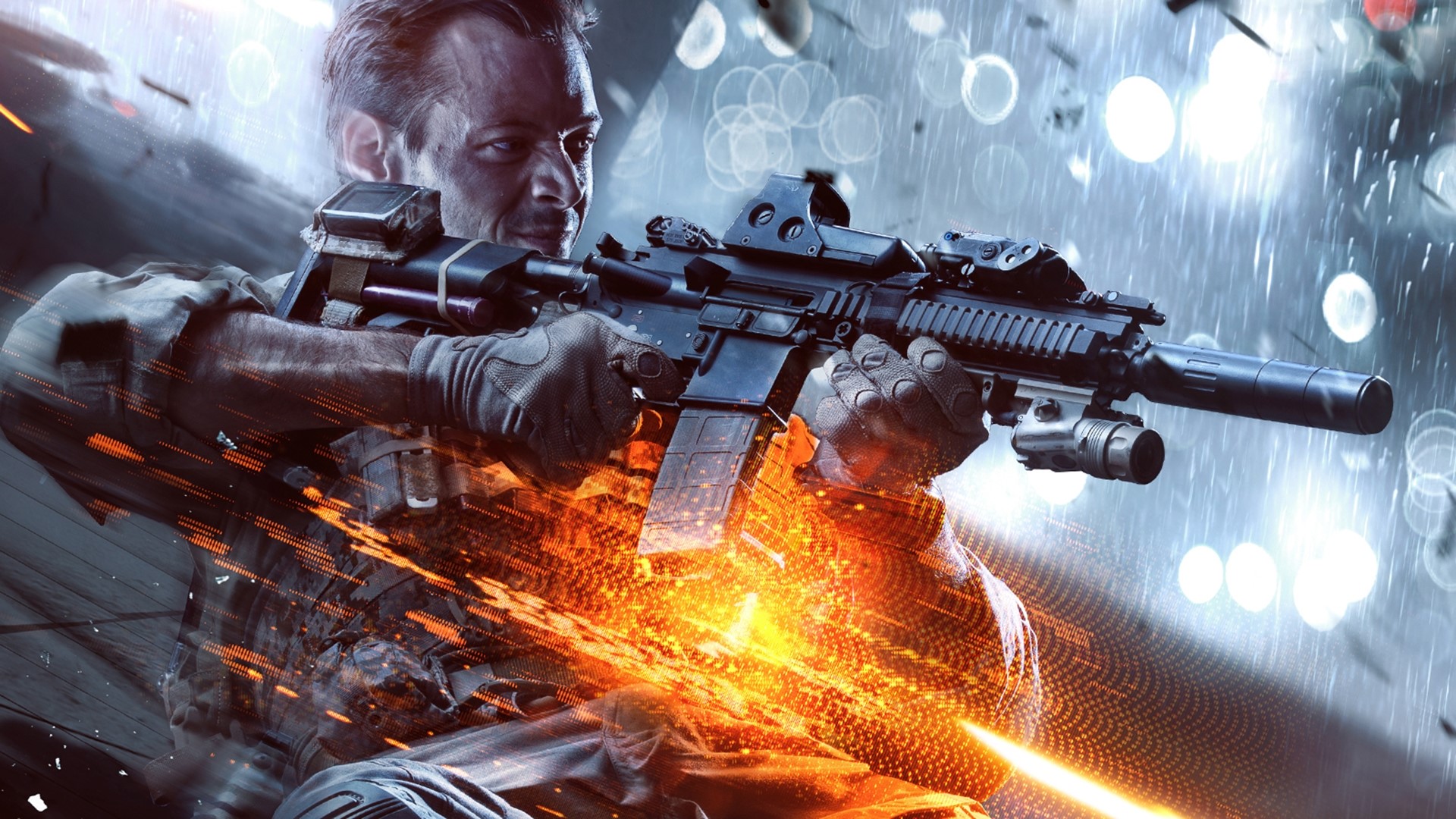 Soldier with assault rifle in Battlefield 4 HD Wallpaper