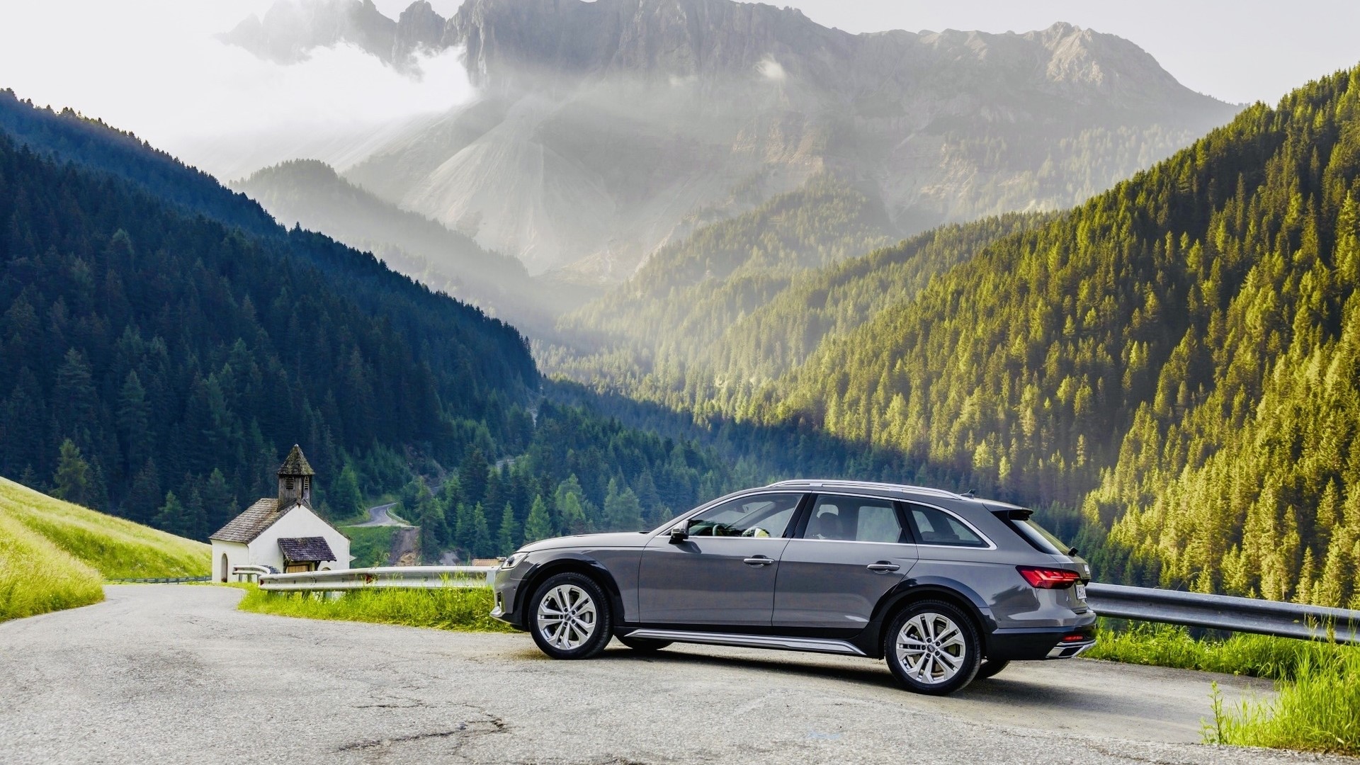 Audi Allroad in the Dolomites Mountains HD Wallpaper