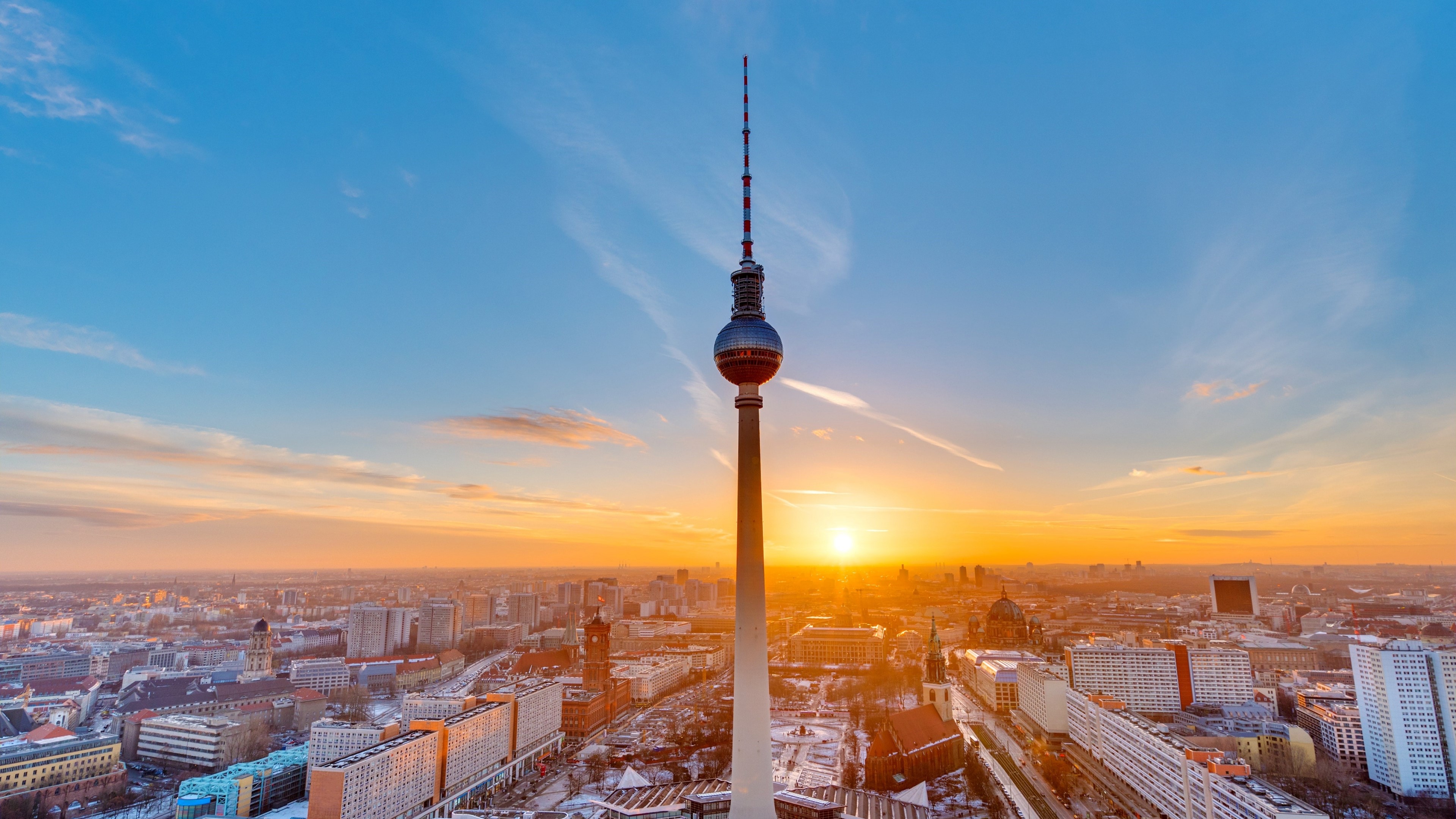 Berlin TV Tower at Sunset HD Wallpaper