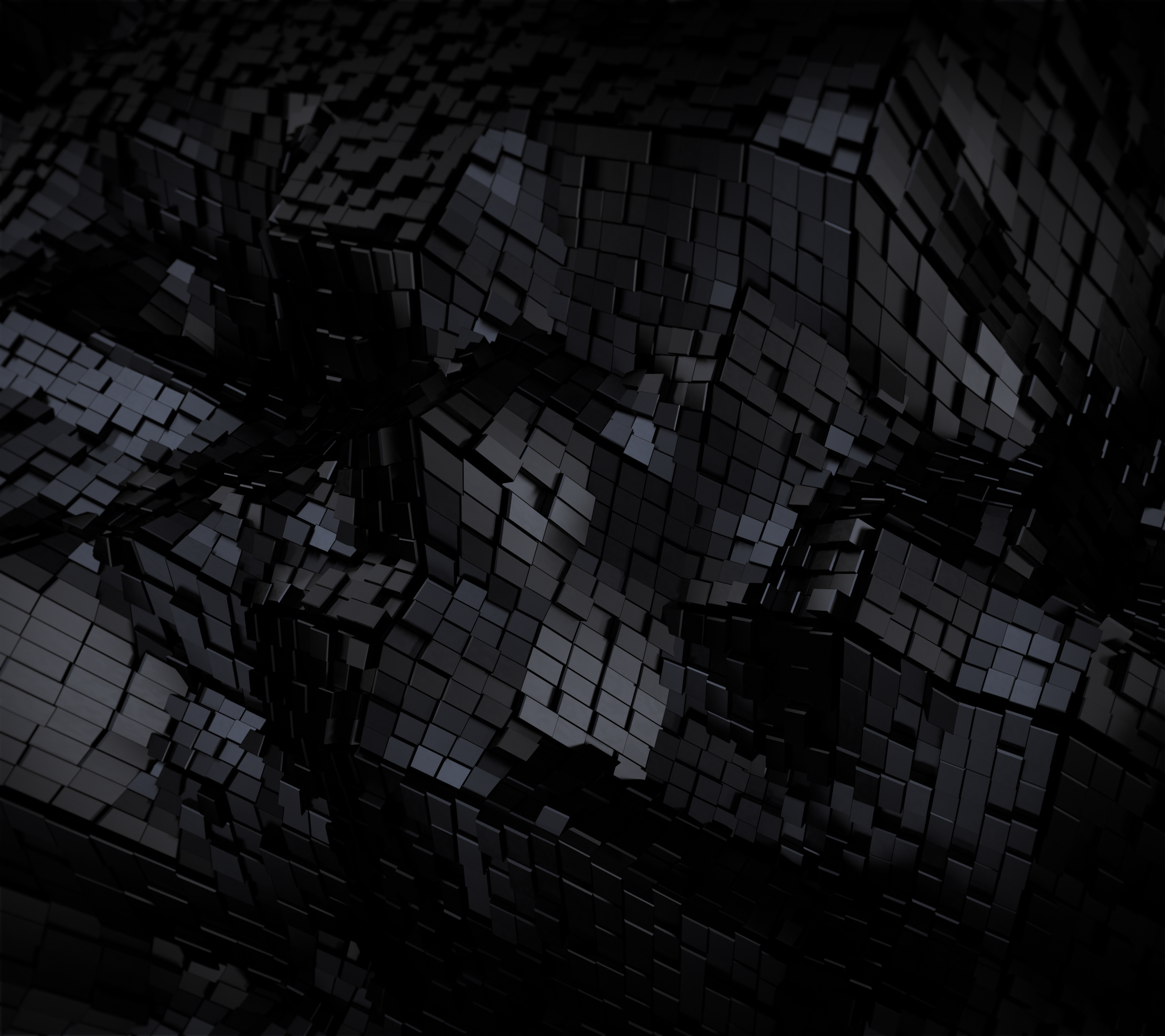 Abstract black 3D cubes surface HD Wallpaper