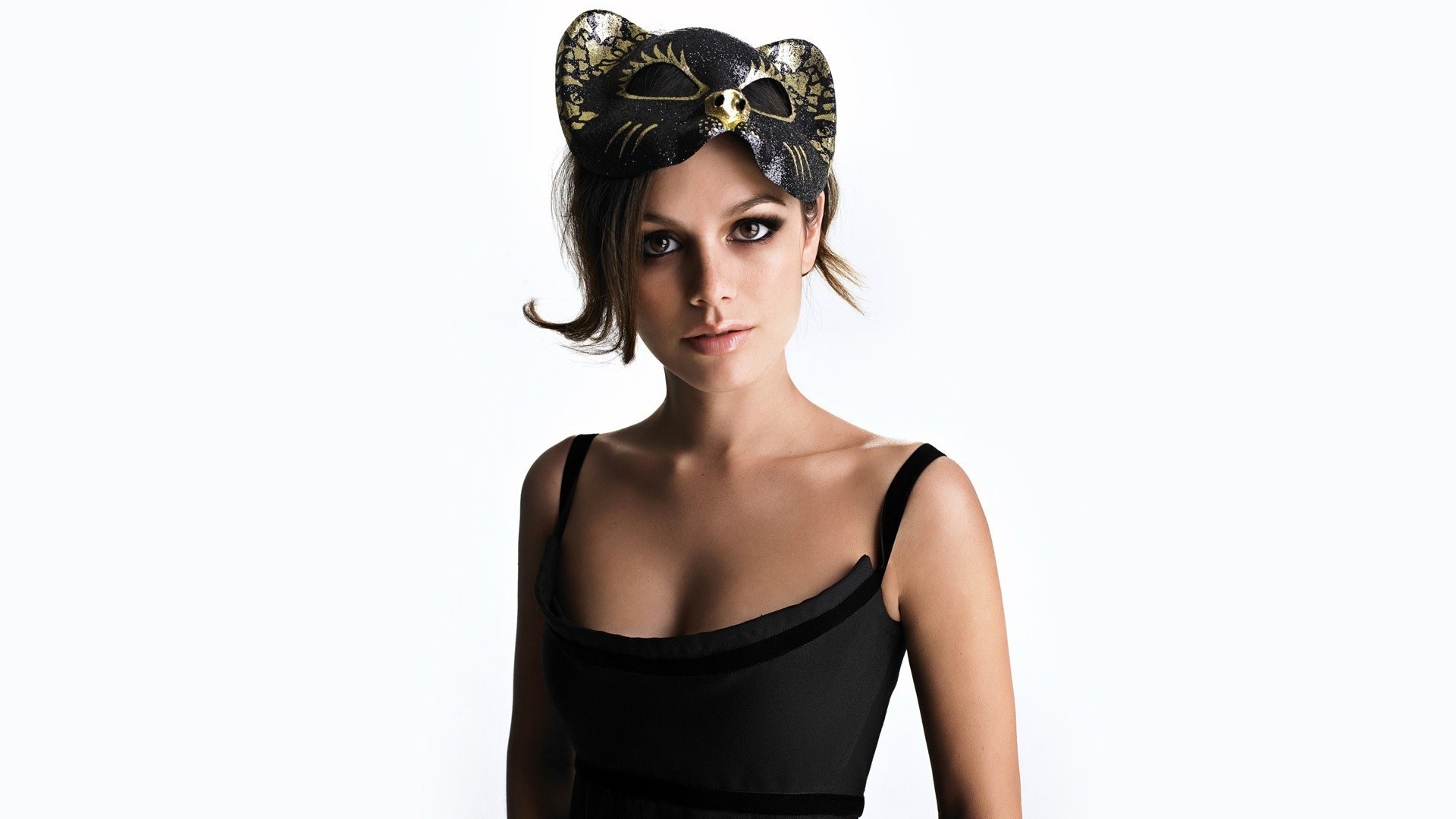 Rachel Bilson wearing a cat mask HD Wallpaper
