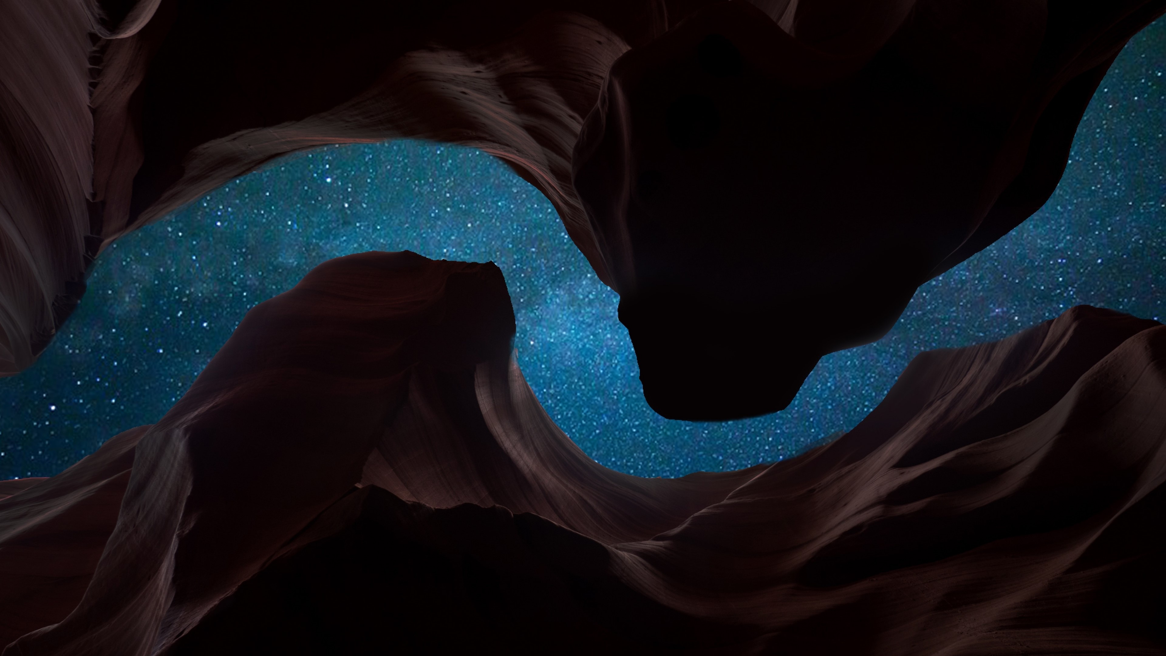 4K Stars through Antelope Canyon HD Wallpaper