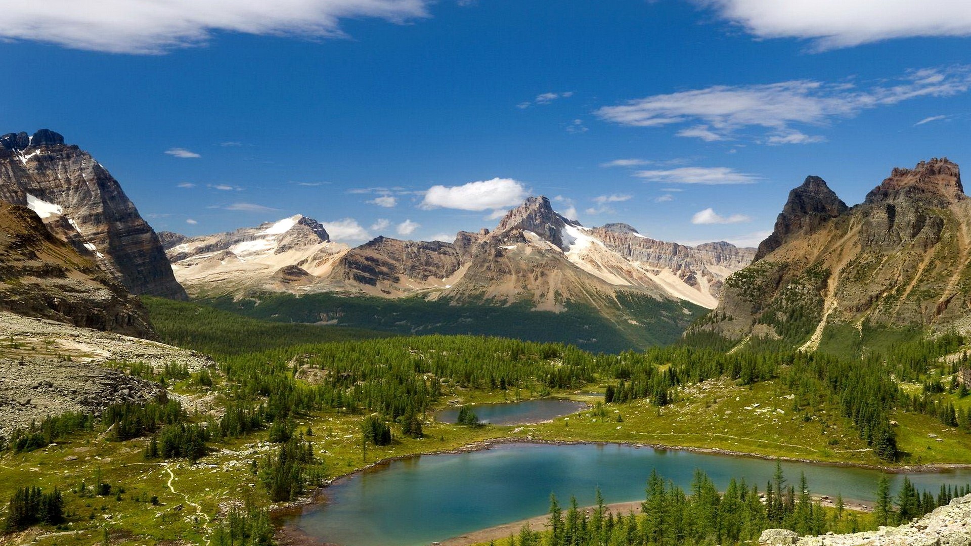 Yoho National Park Mountains and Lakes HD Wallpaper
