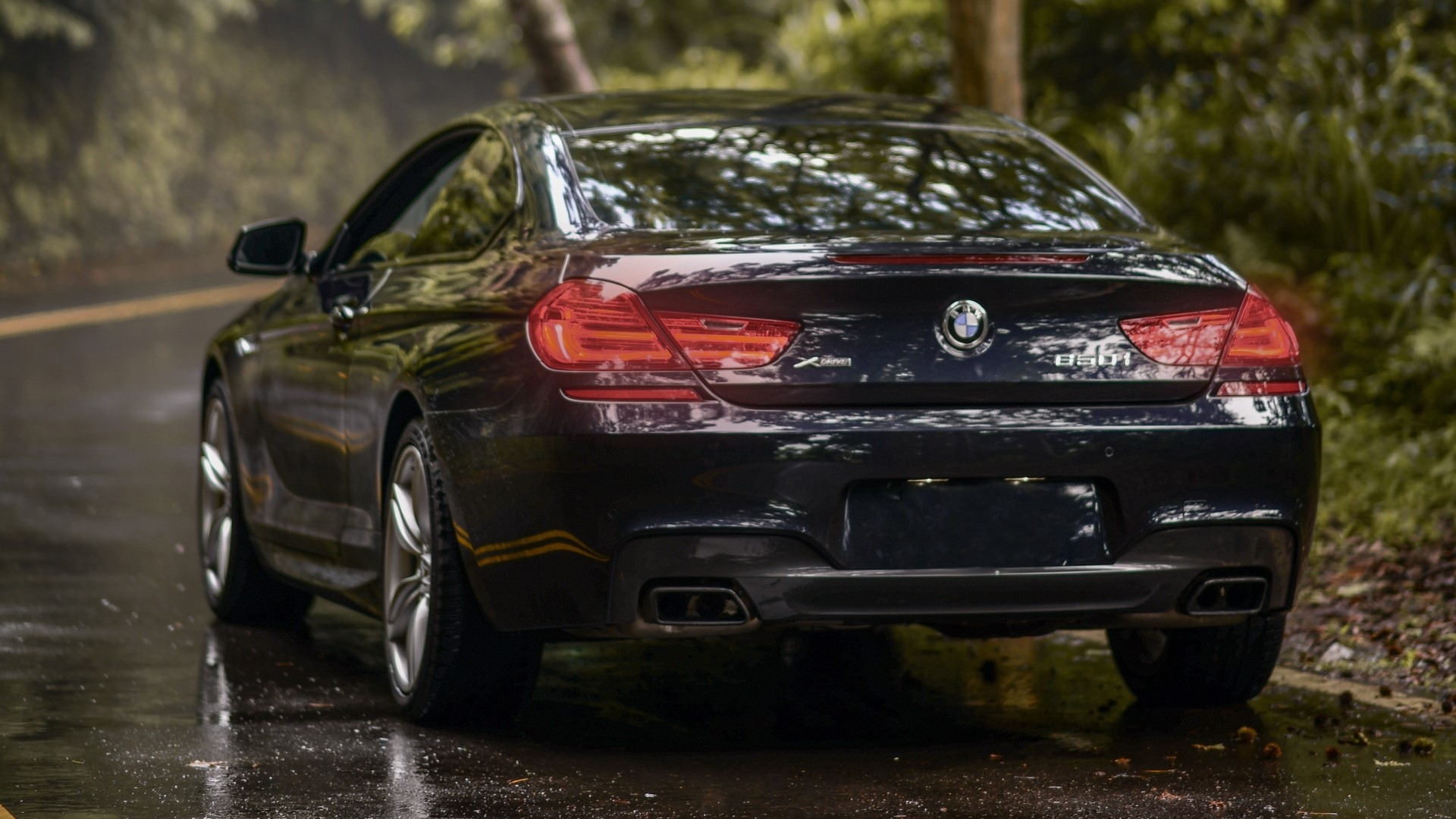 BMW 650i M Sport Coupe on Wet Road HD Wallpaper