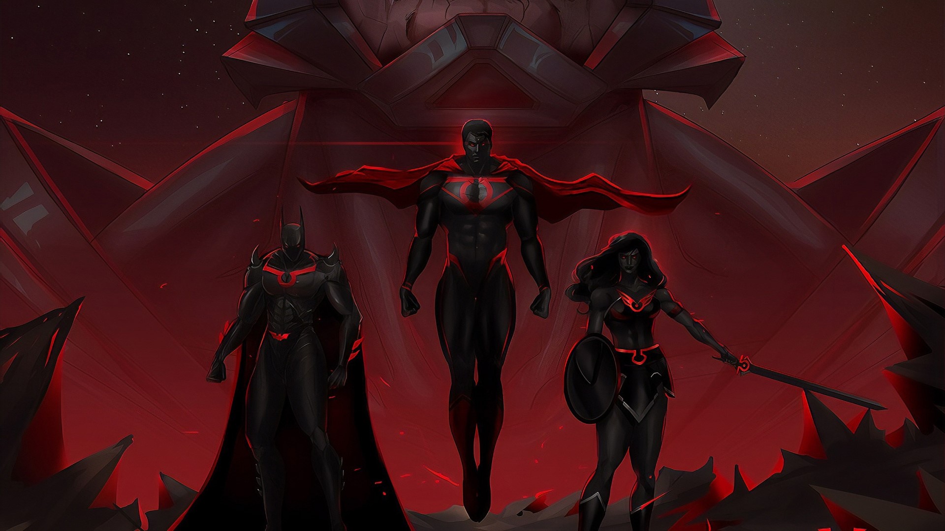 Batman, Superman, and Wonder Woman from DC Comics HD Wallpaper