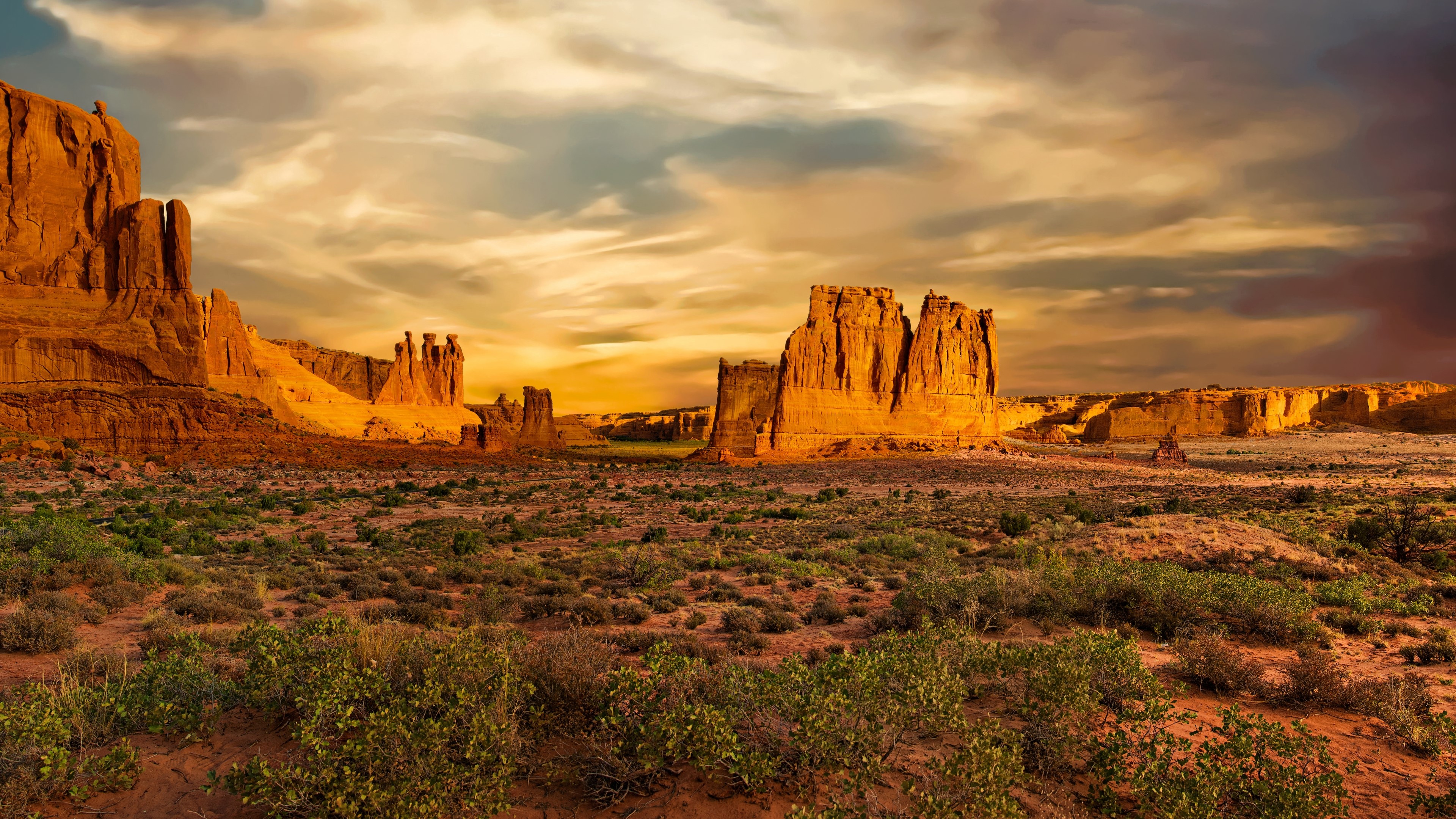 4K Nature Landscape with Rock Formations HD Wallpaper