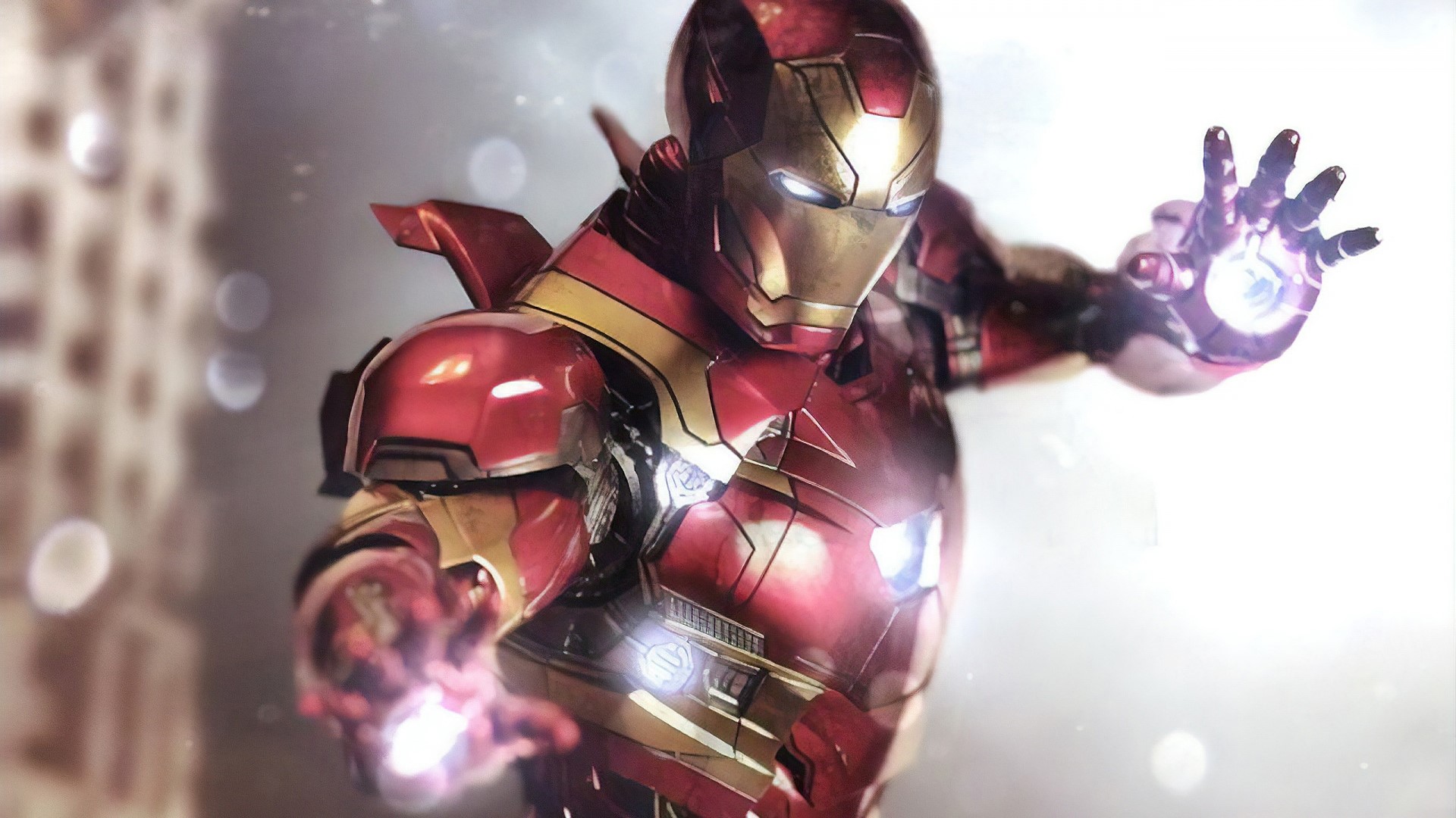 Iron Man in red and gold armor HD Wallpaper