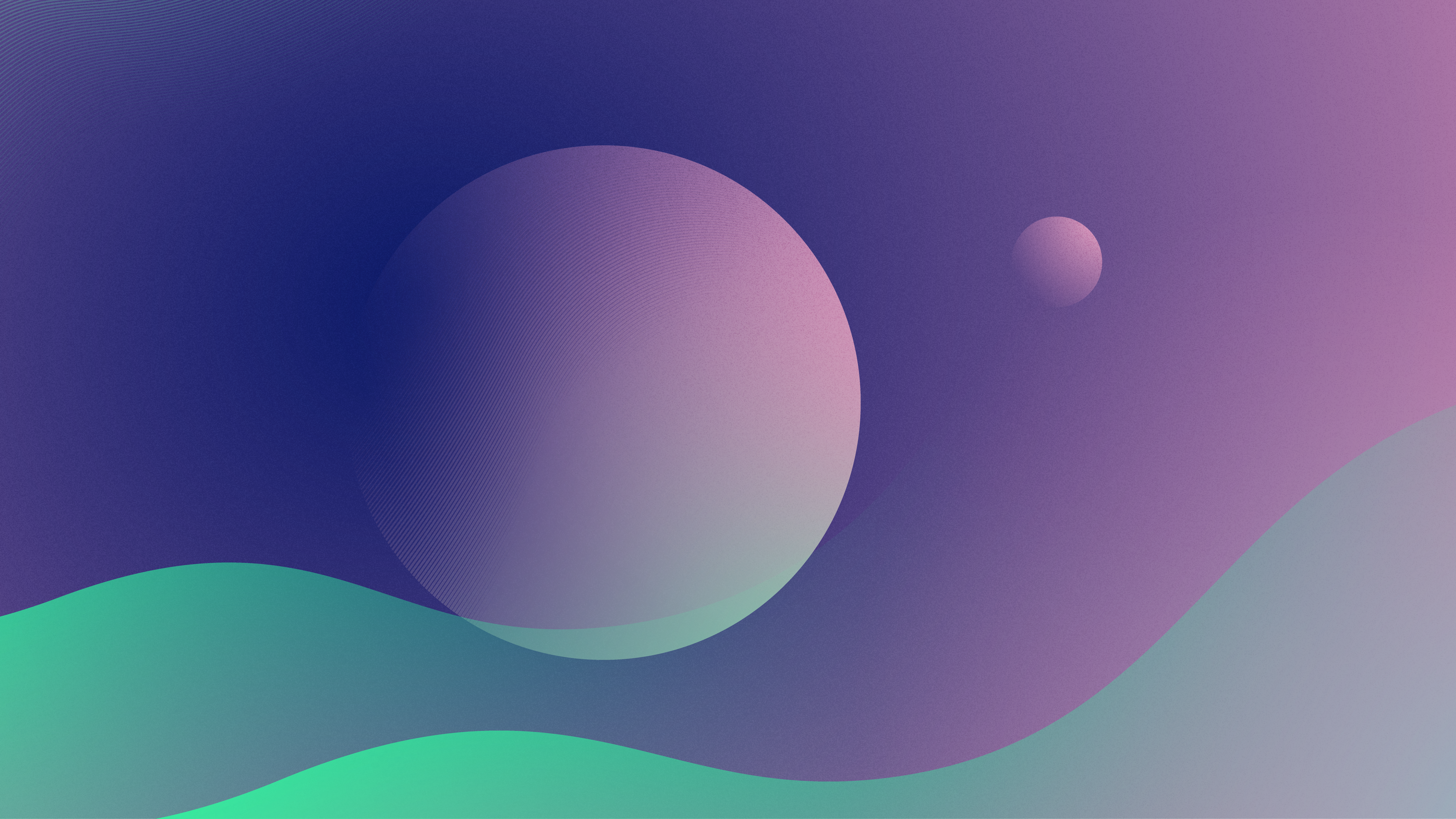 Abstract gradient spheres and waves HD Wallpaper
