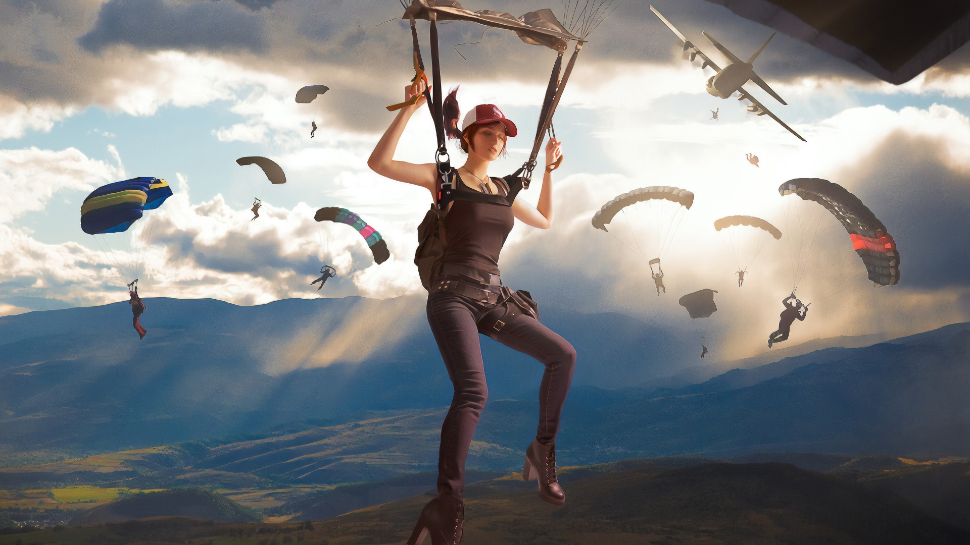 Playerunknowns Battlegrounds Cosplay Skydiver HD Wallpaper