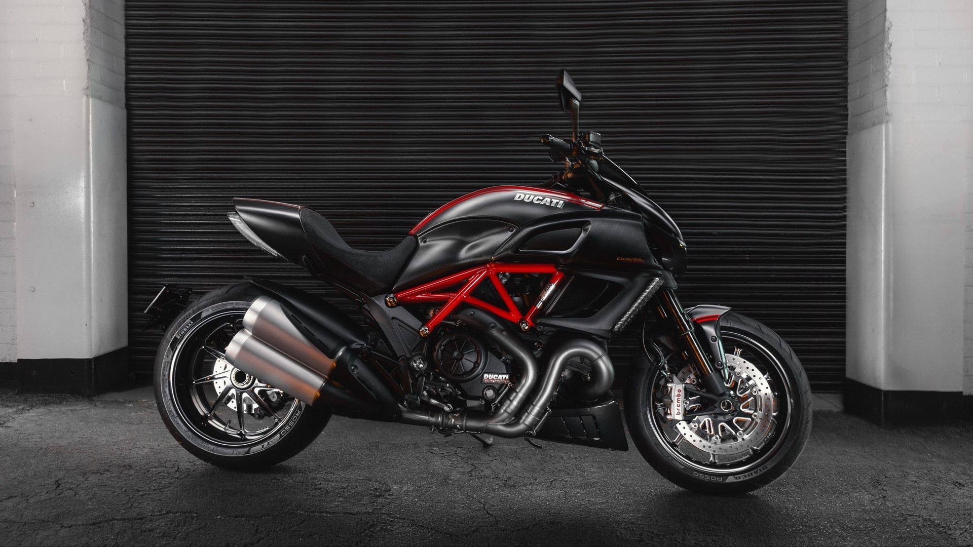 Ducati motorcycle with red frame HD Wallpaper