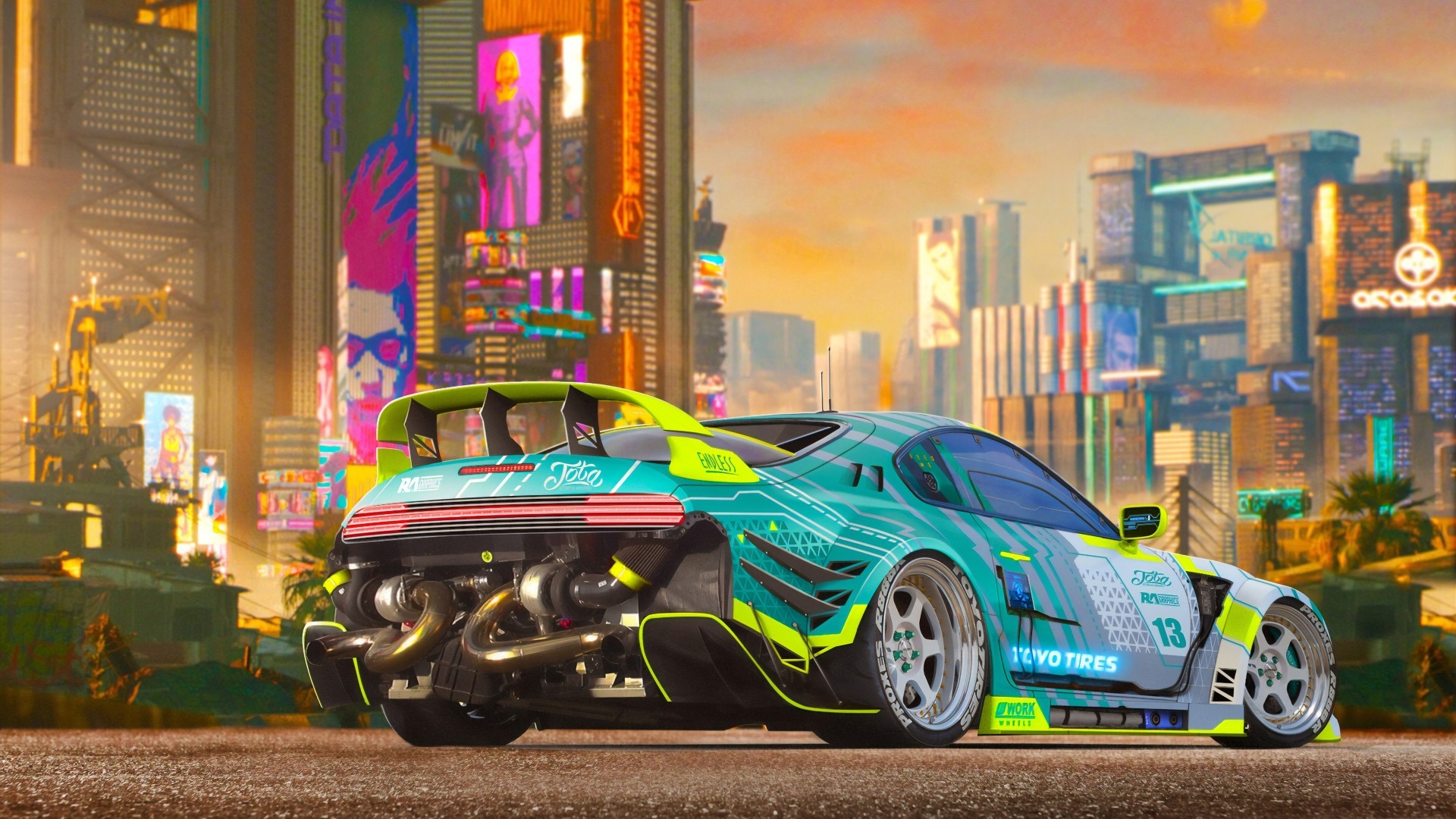 Cyberpunk 2077 car with custom modifications HD Wallpaper