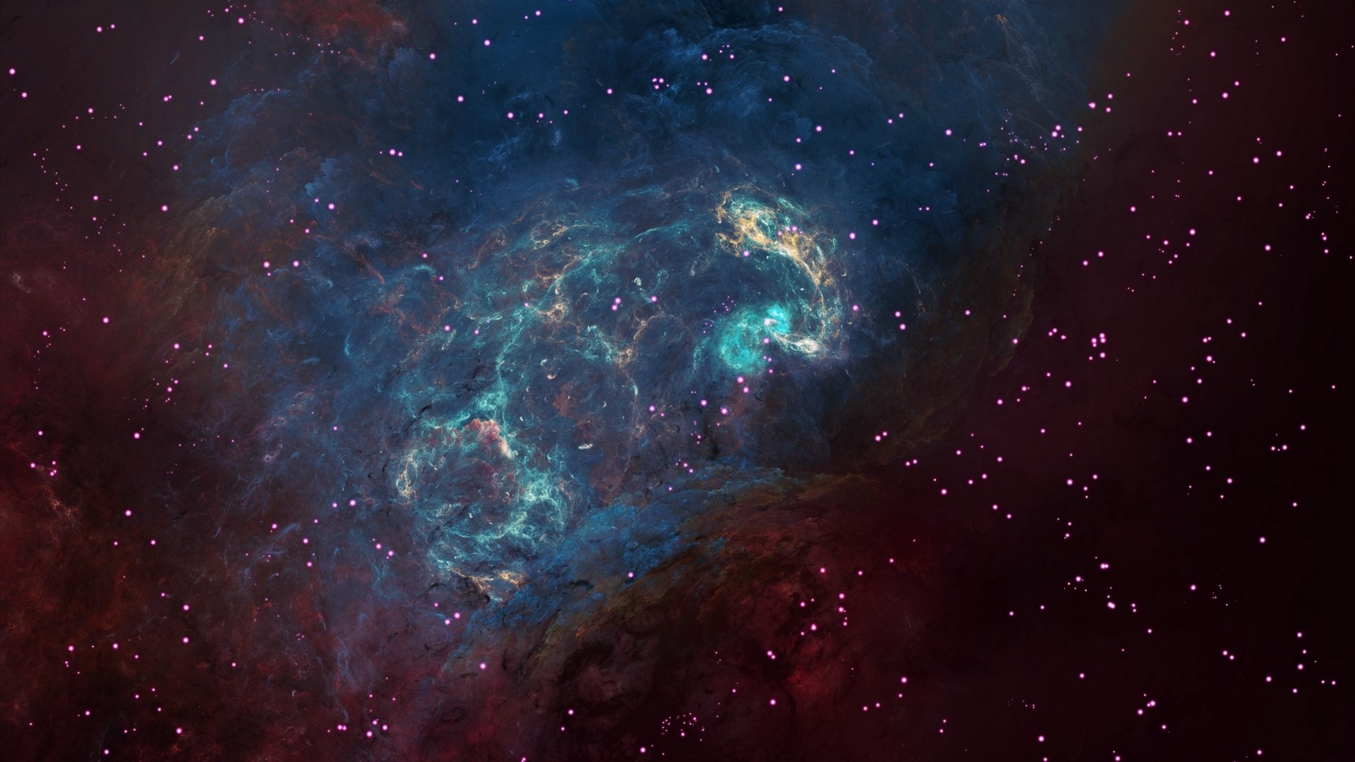 Cosmic Nebula with Stars HD Wallpaper