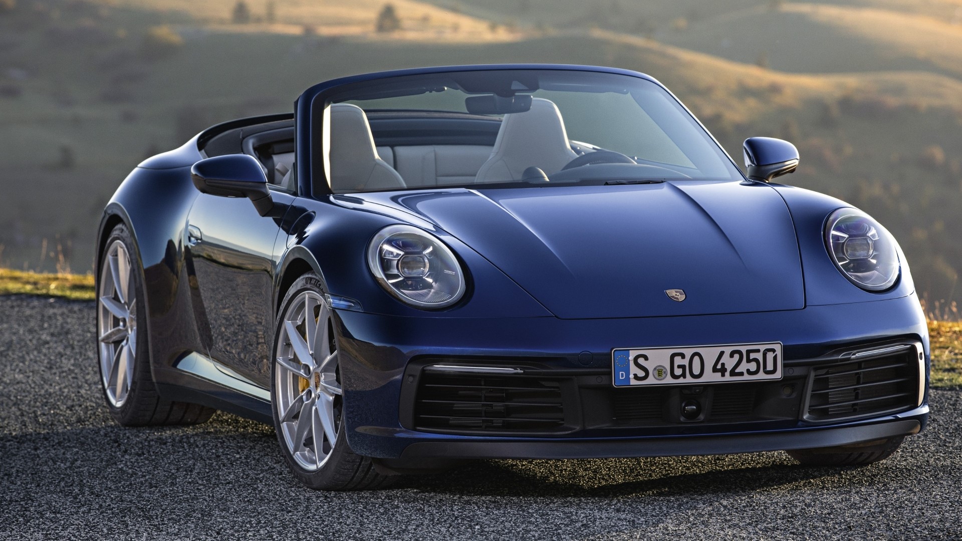 Blue Porsche 911 Carrera 4S Cabriolet Convertible HD Wallpaper