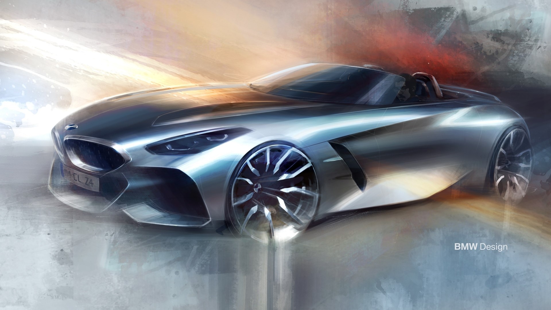 BMW Z4 concept car sketch HD Wallpaper