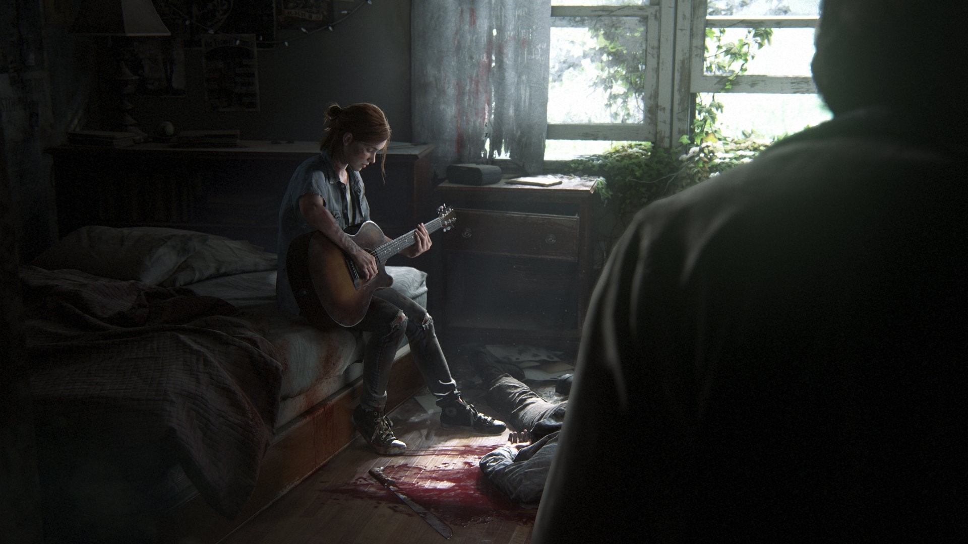 Ellie from The Last of Us Part II playing guitar HD Wallpaper