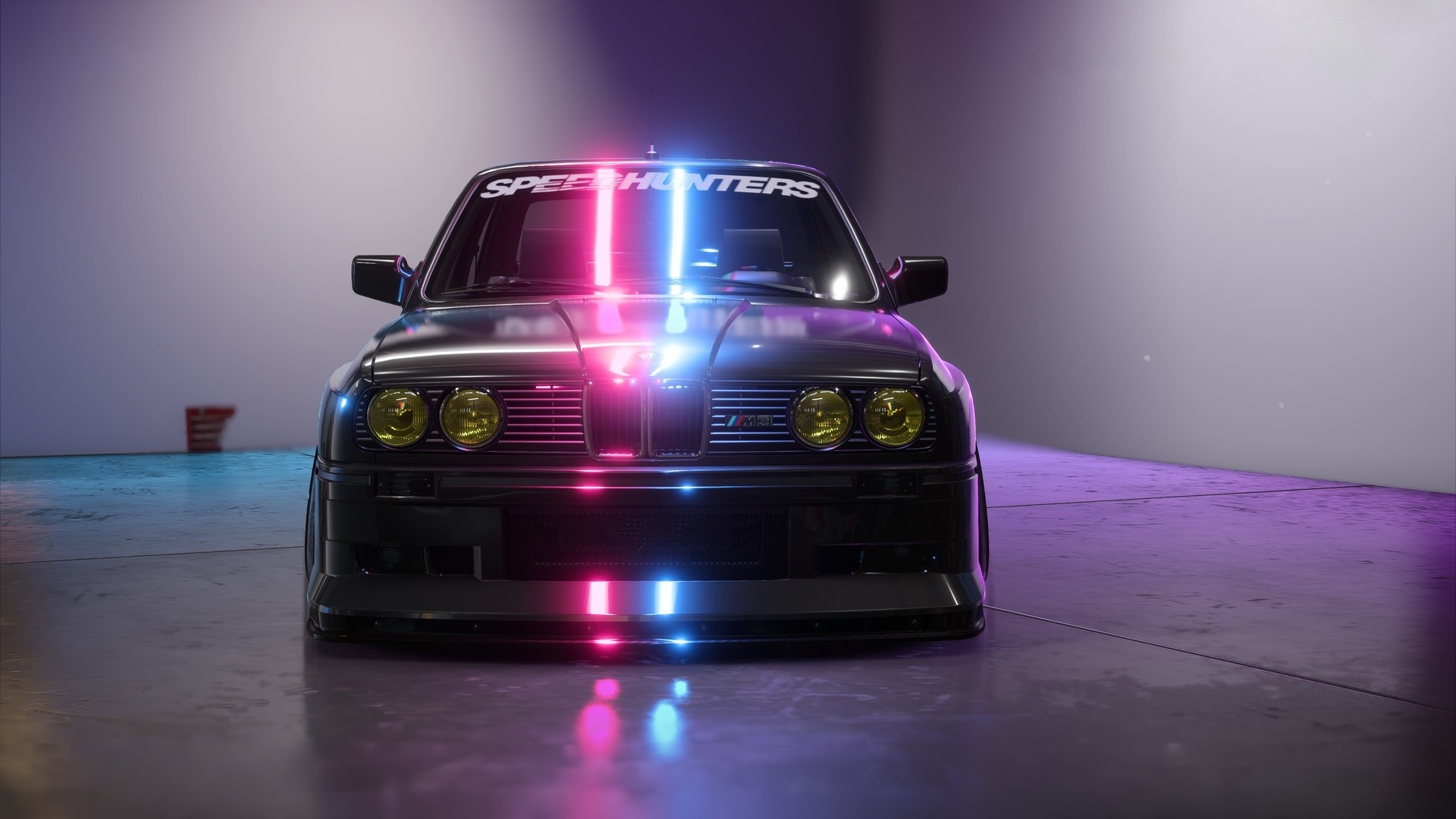 BMW M3 with neon lights HD Wallpaper