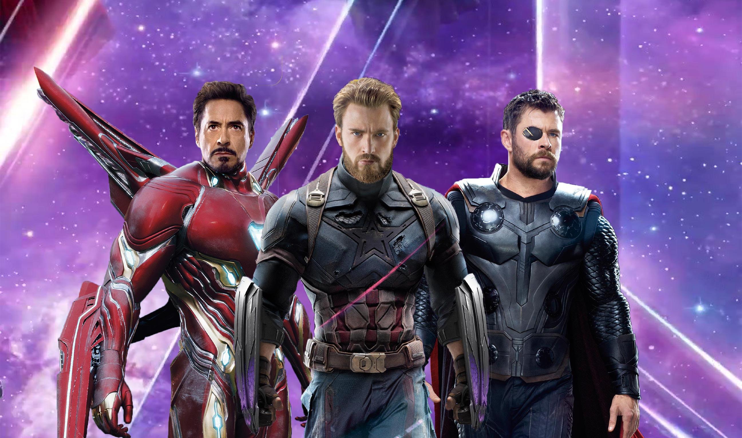 Iron Man, Captain America, and Thor from Avengers: Infinity War HD Wallpaper