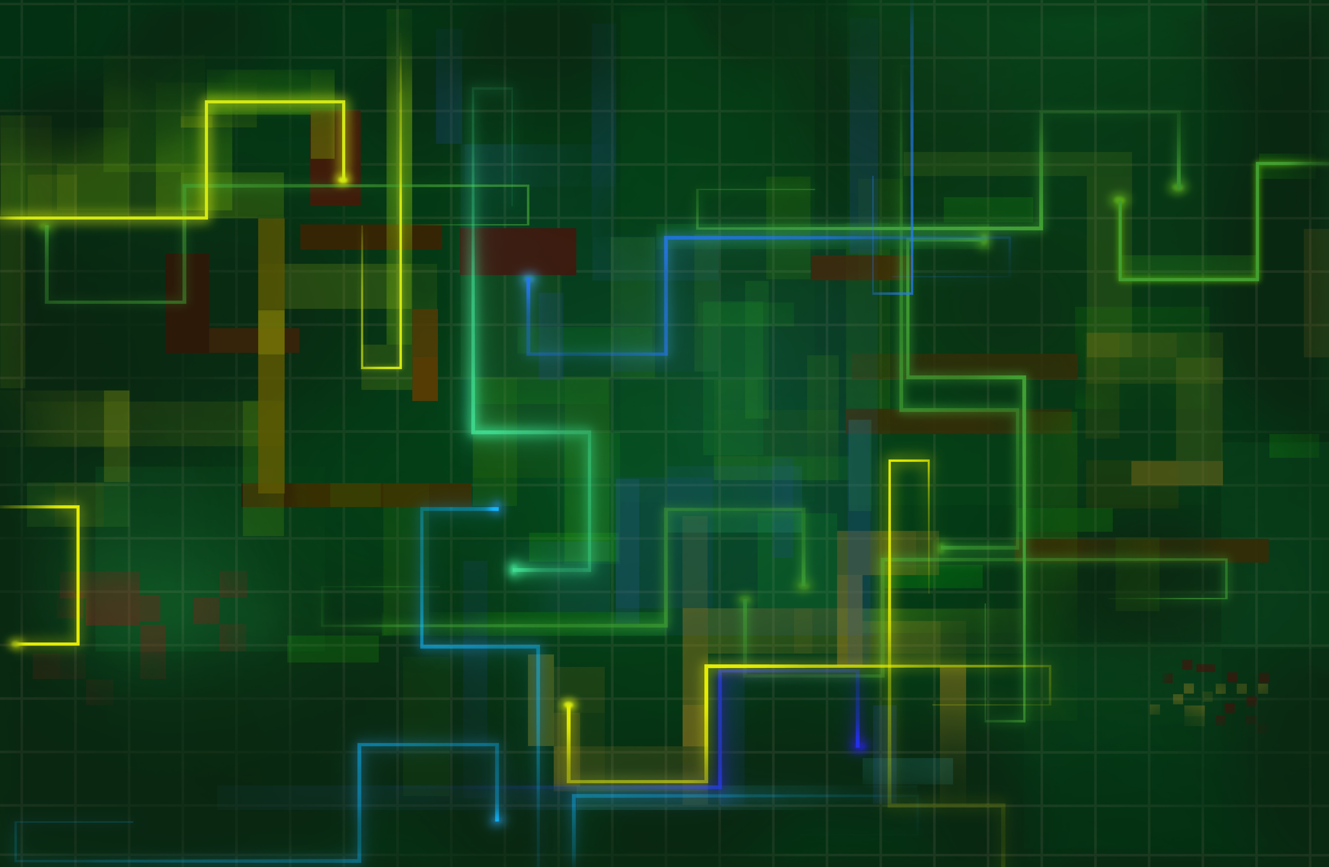 Digital Circuits on Green Grid HD Wallpaper