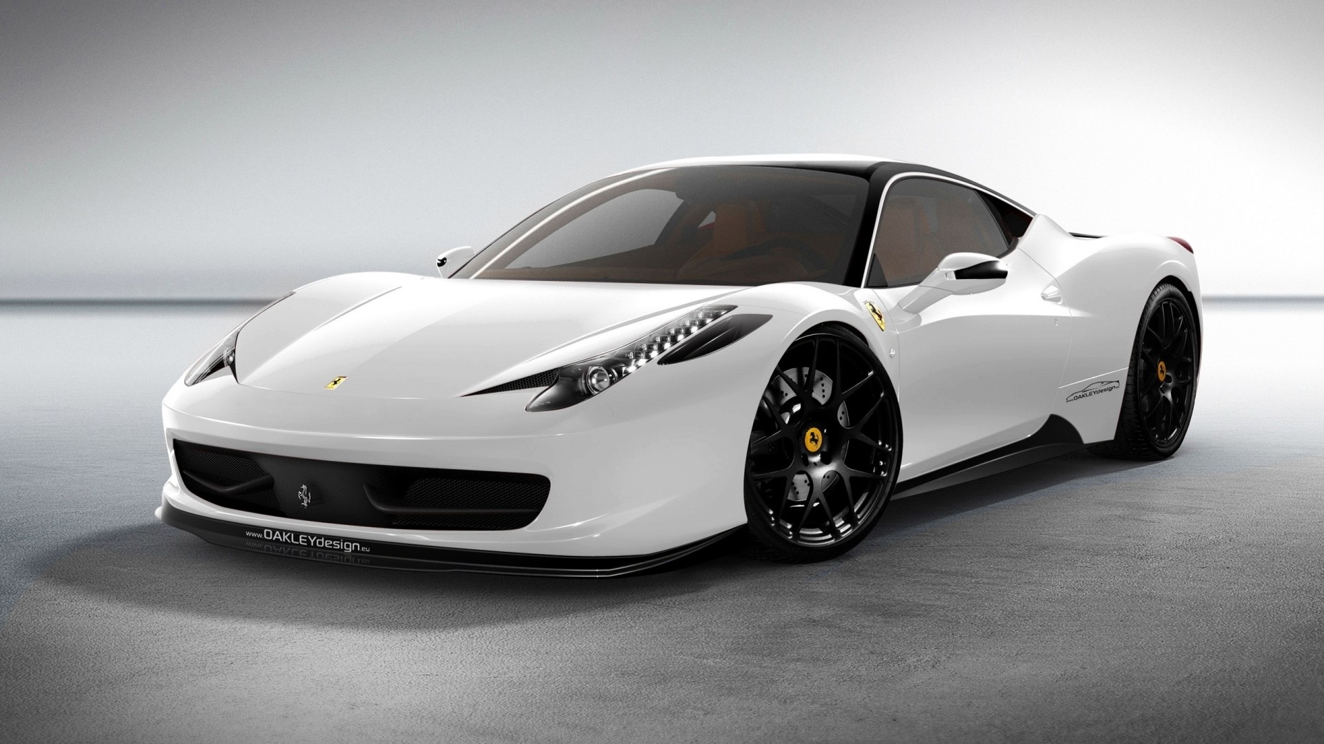 White Ferrari 458 Italia with Black Accents HD Wallpaper