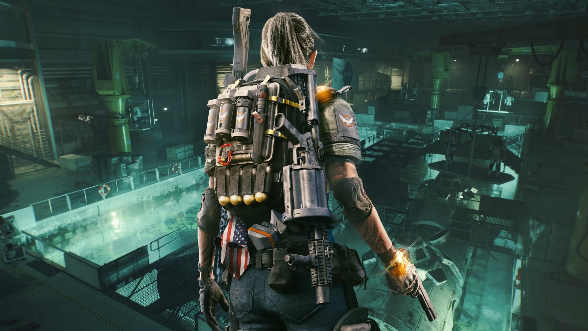 Woman with backpack and gun in The Division 2 HD Wallpaper