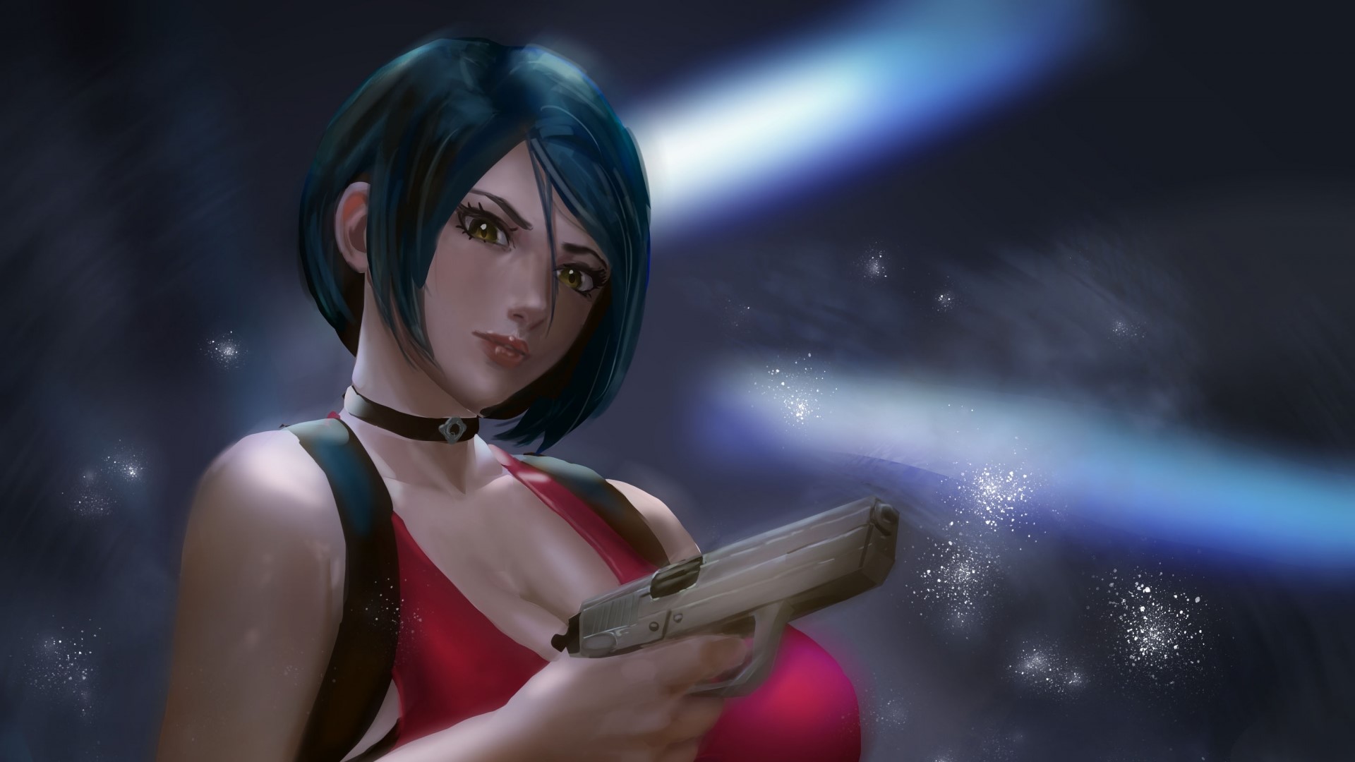 Ada Wong from Resident Evil 2 holding a handgun HD Wallpaper