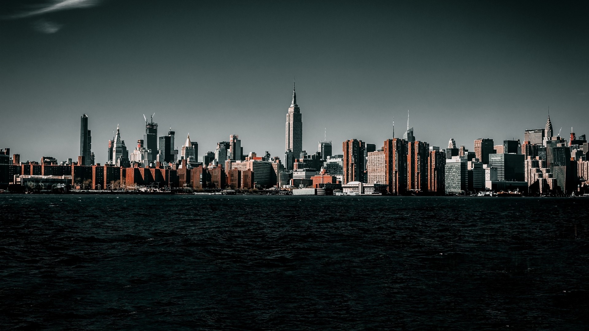 New York City skyline with Empire State Building HD Wallpaper