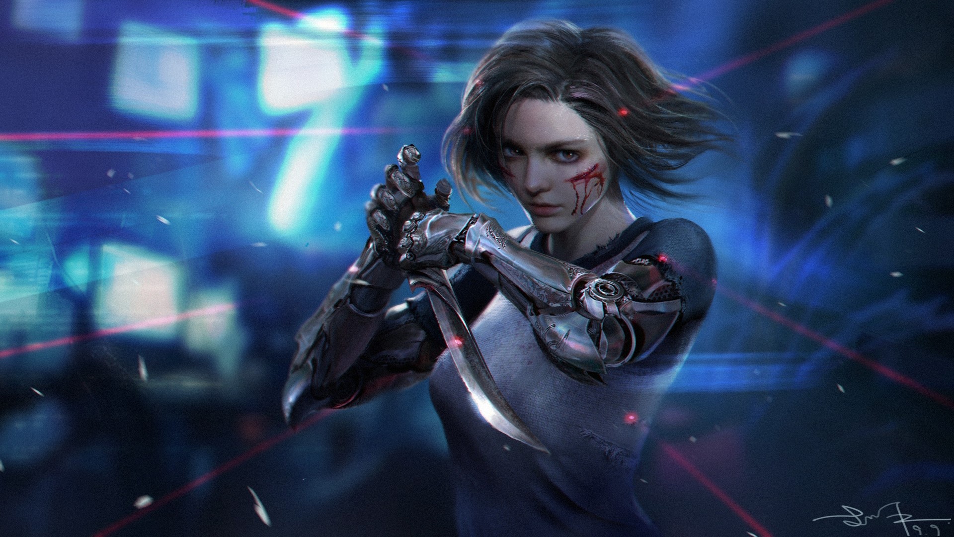 Alita from Alita Battle Angel HD Wallpaper