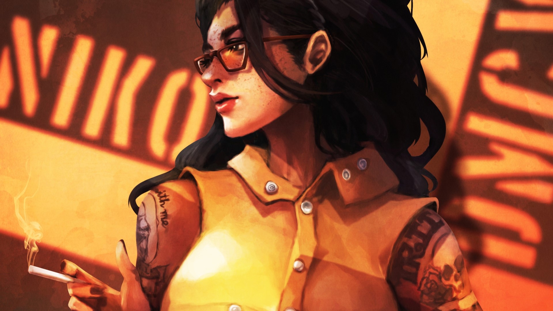 Nico Toula from Devil May Cry 5 smoking HD Wallpaper