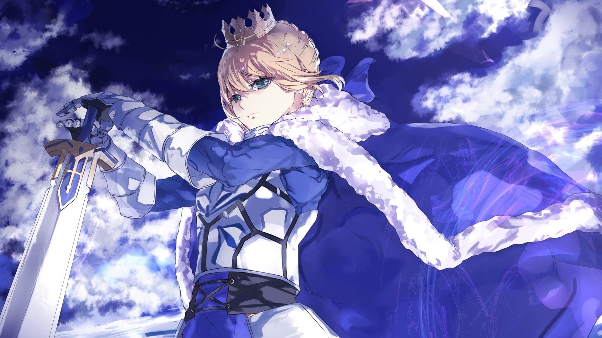 Saber from Fate/stay night holding Excalibur HD Wallpaper